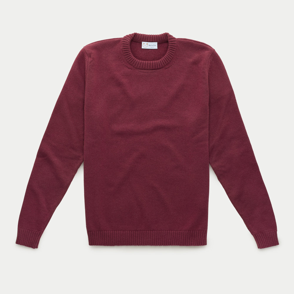 Crown Cashmere Knitted Long Sleeve Crewneck Coccinea