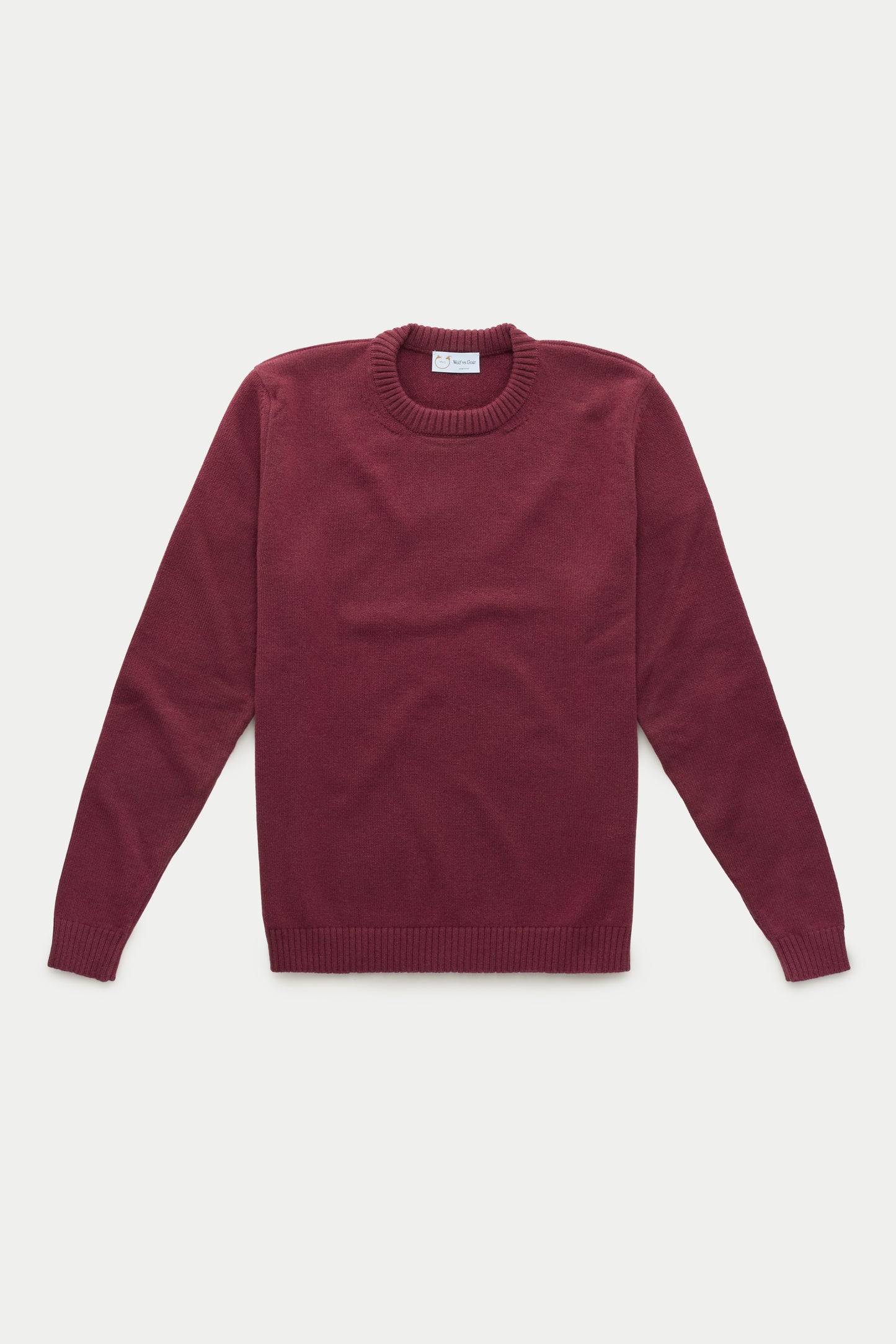 Crown Cashmere Knitted Long Sleeve Crewneck Coccinea