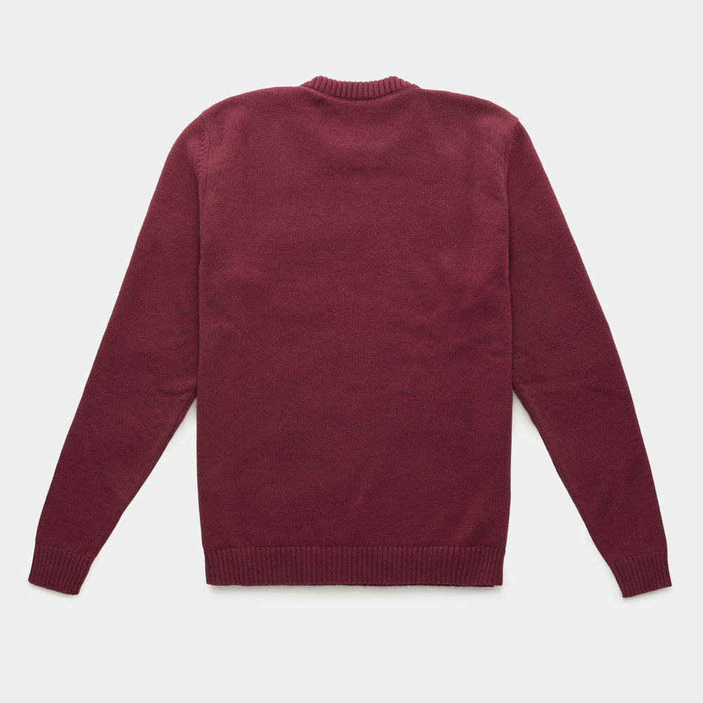 Crown Cashmere Knitted Long Sleeve Crewneck Coccinea