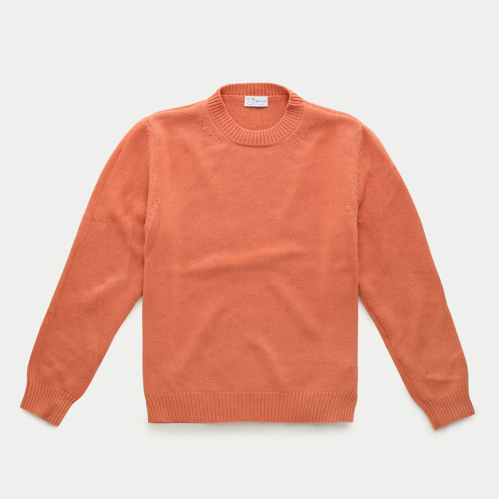 Cashmere Crewneck Sweater Pastel Orange
