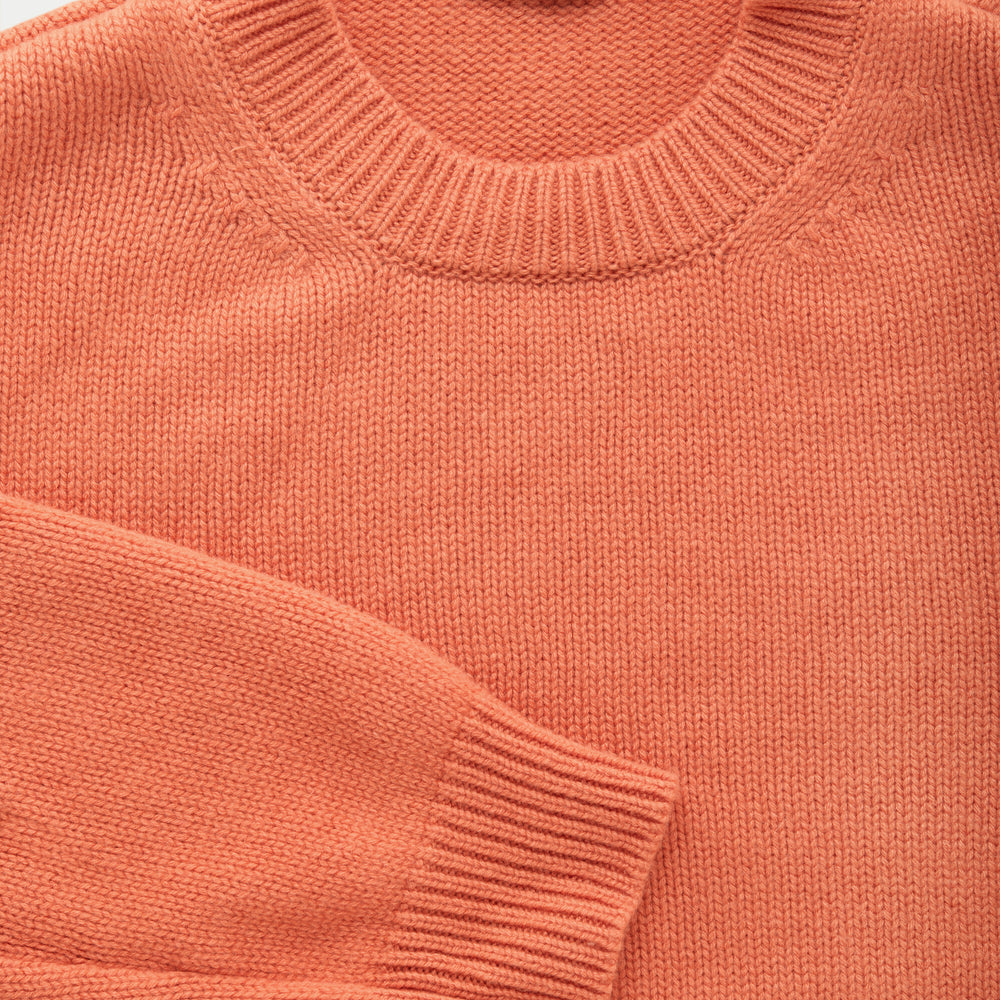 Cashmere Crewneck Sweater Pastel Orange