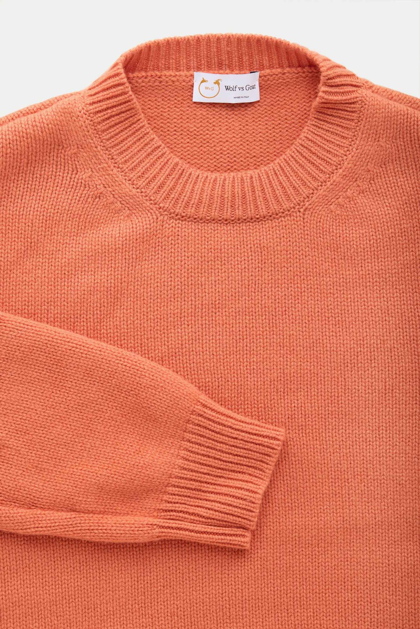 Cashmere Crewneck Sweater Pastel Orange