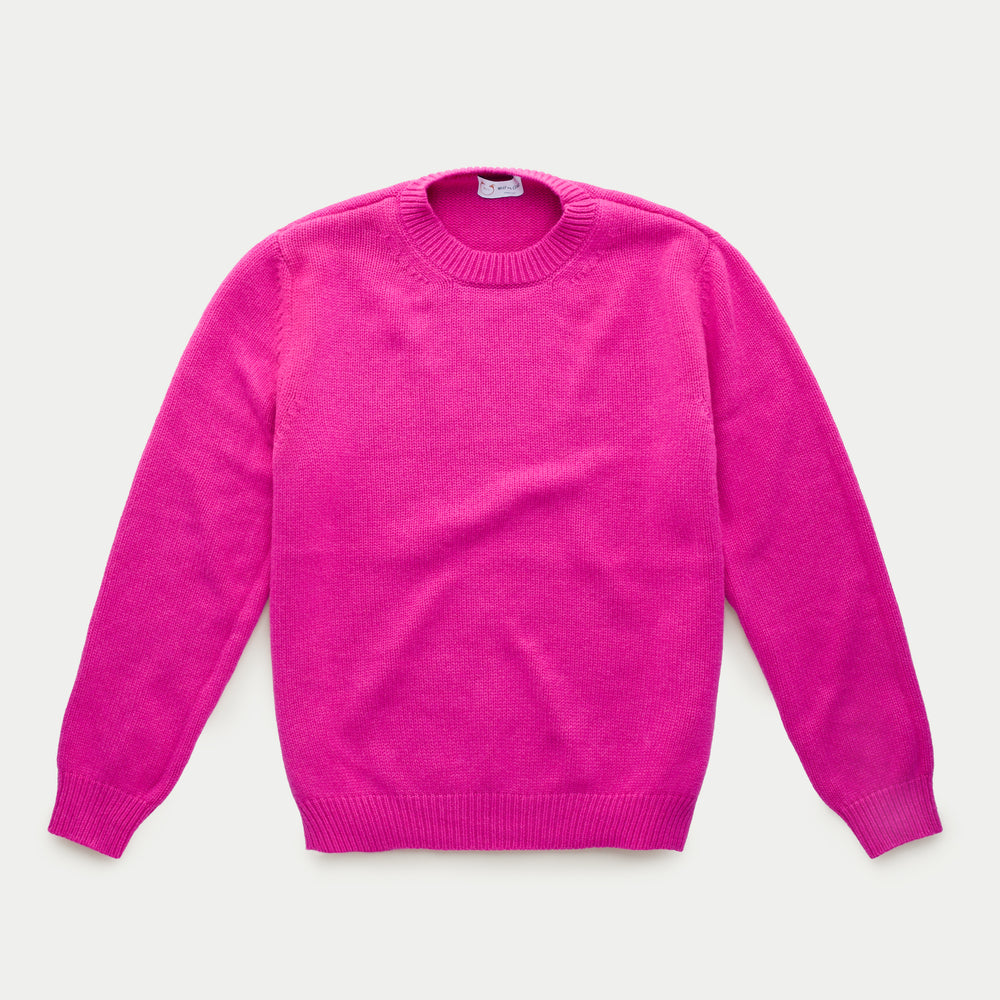 Cashmere Crewneck Sweater Vivid Fuxia