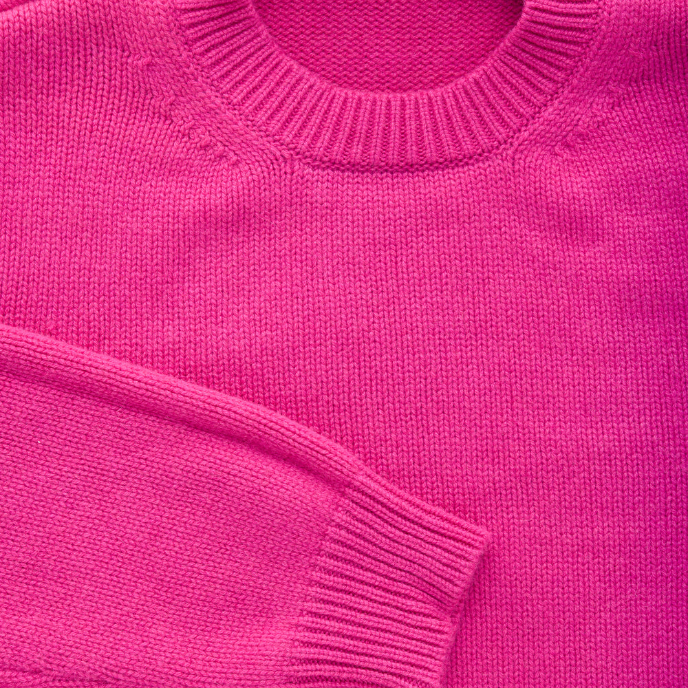 Cashmere Crewneck Sweater Vivid Fuxia