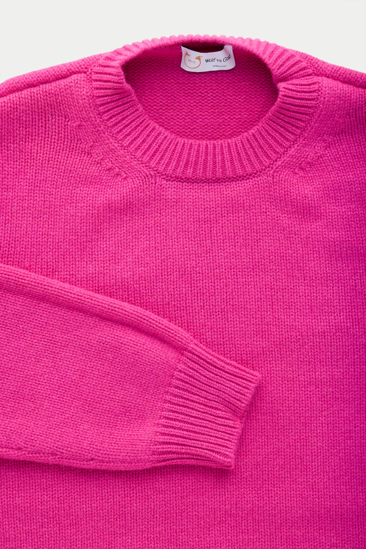 Cashmere Crewneck Sweater Vivid Fuxia