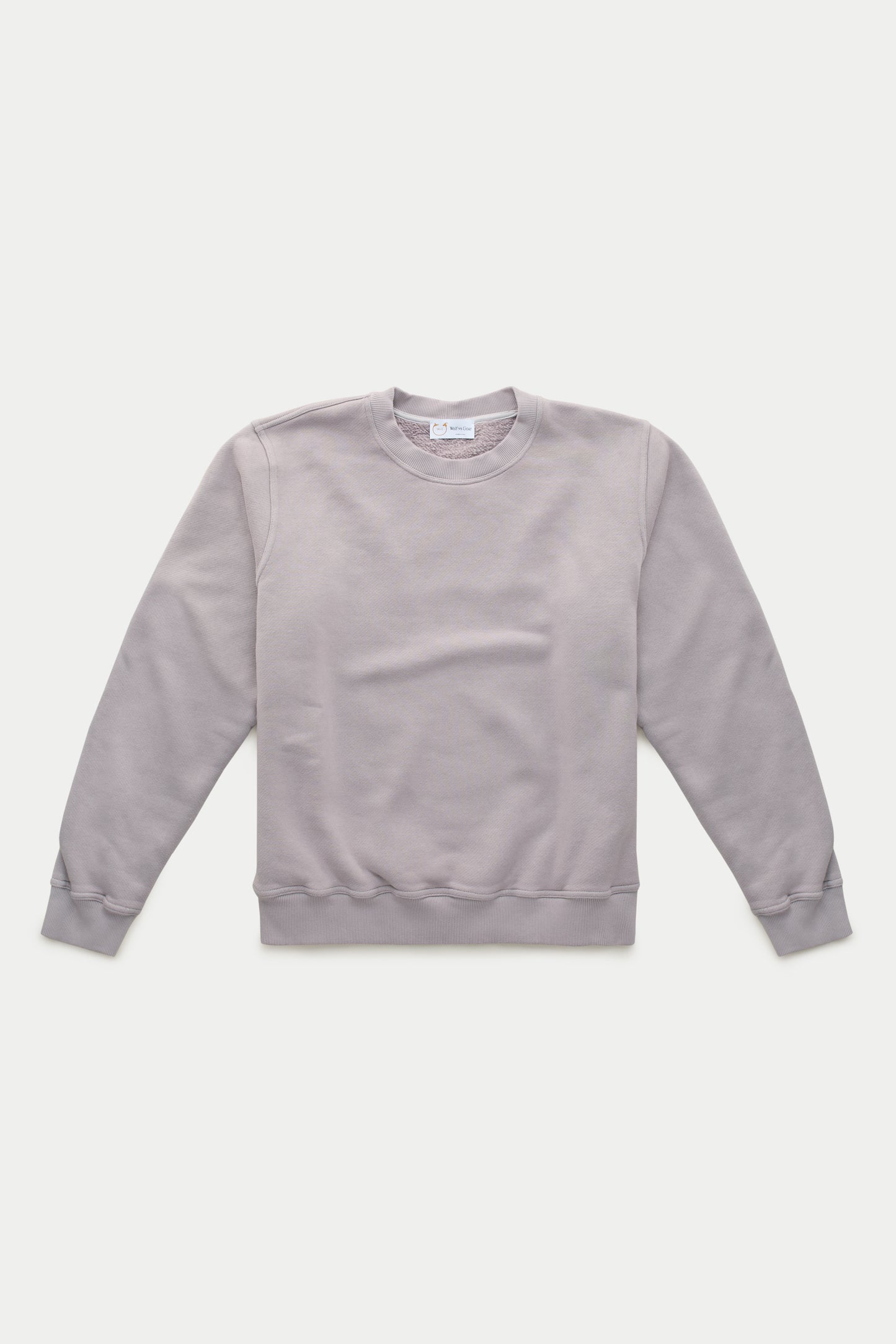 Cotton Fitted Crewneck Sweatshirt Gull Grey