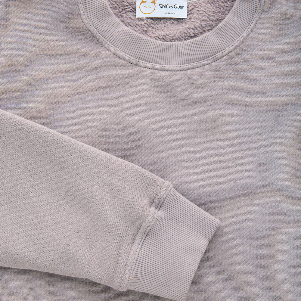 
                  
                    Cotton Fitted Crewneck Sweatshirt Gull Grey
                  
                