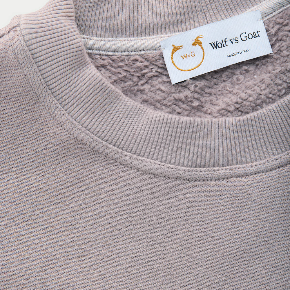 
                  
                    Cotton Fitted Crewneck Sweatshirt Gull Grey
                  
                