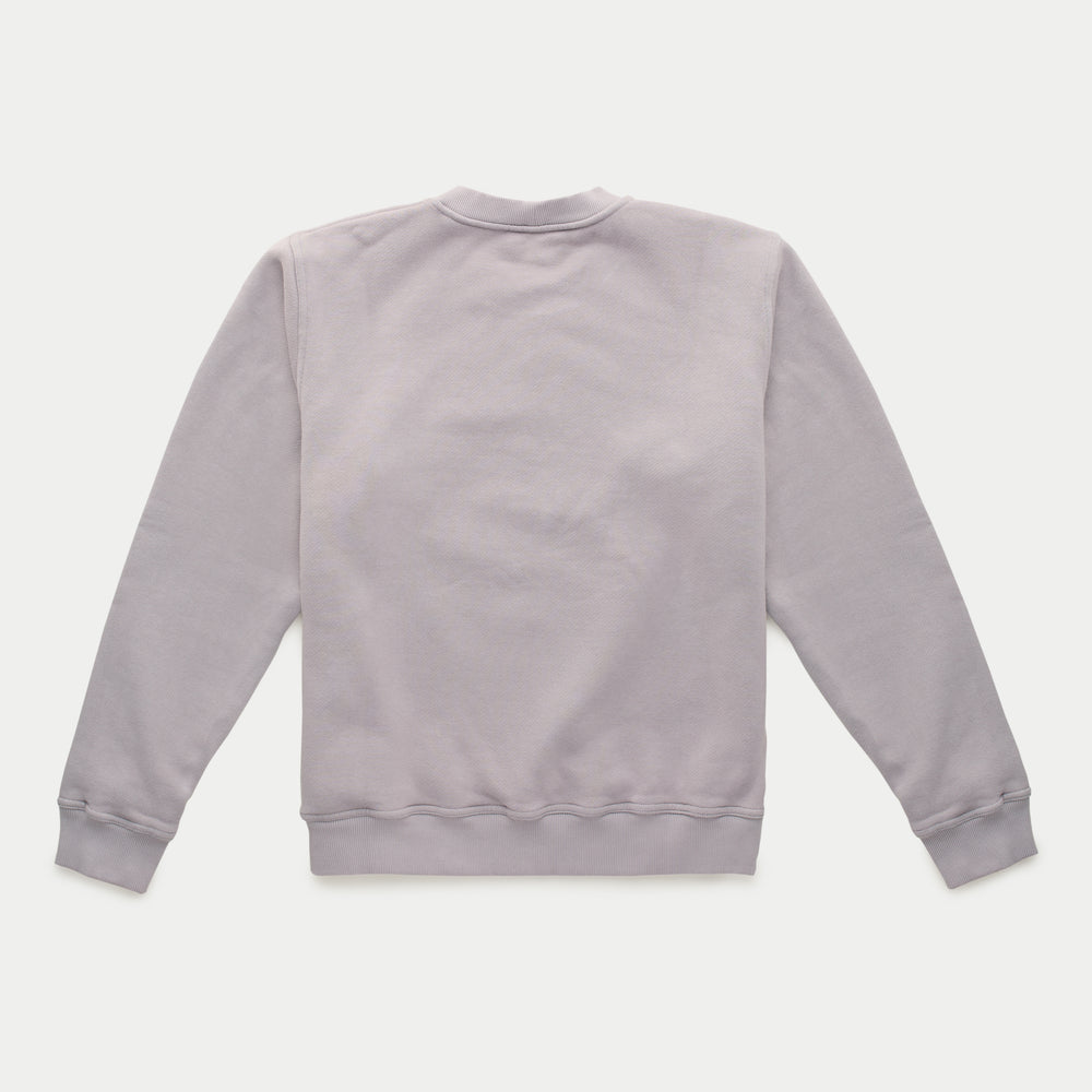 Cotton Fitted Crewneck Sweatshirt Gull Grey