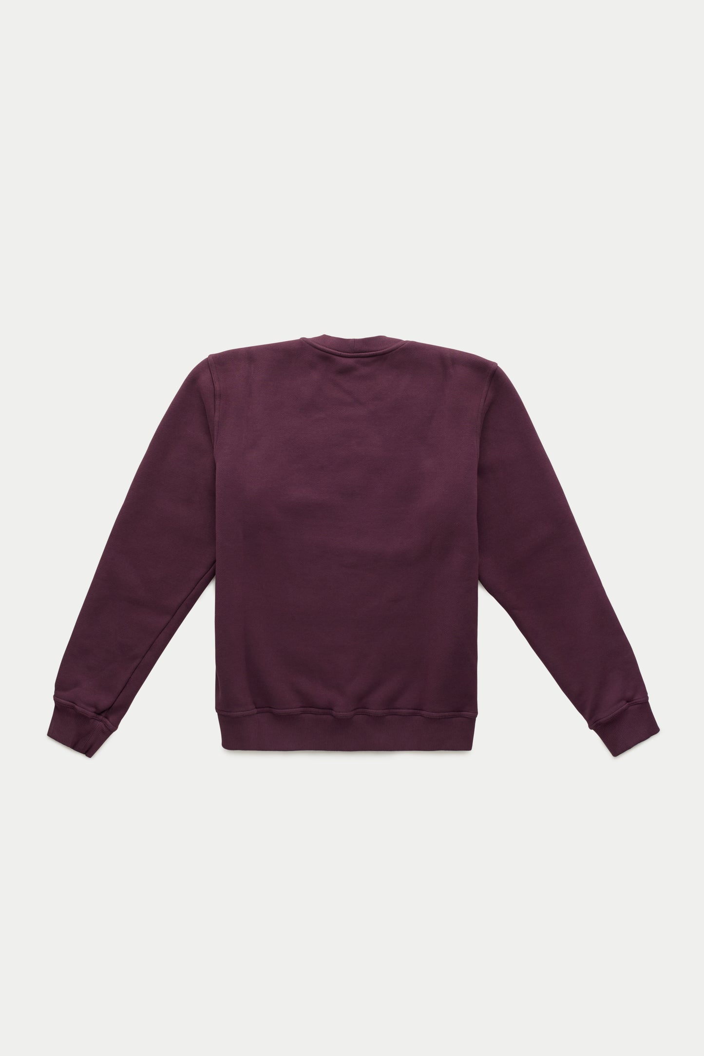 Cotton Fitted Crewneck Sweatshirt Mulberry Wine