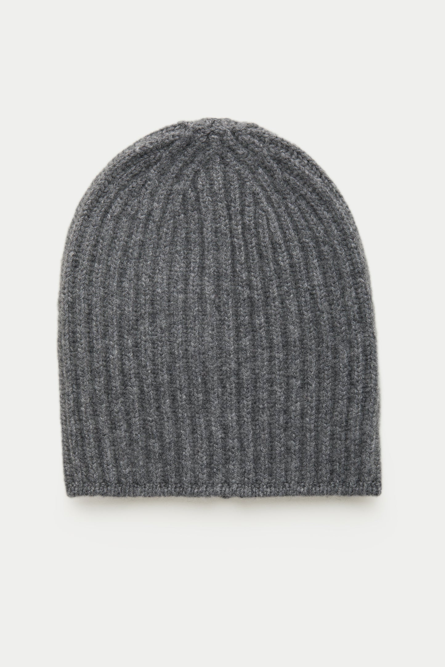 Wide Cuff Cashmere Beanie Dark Grey