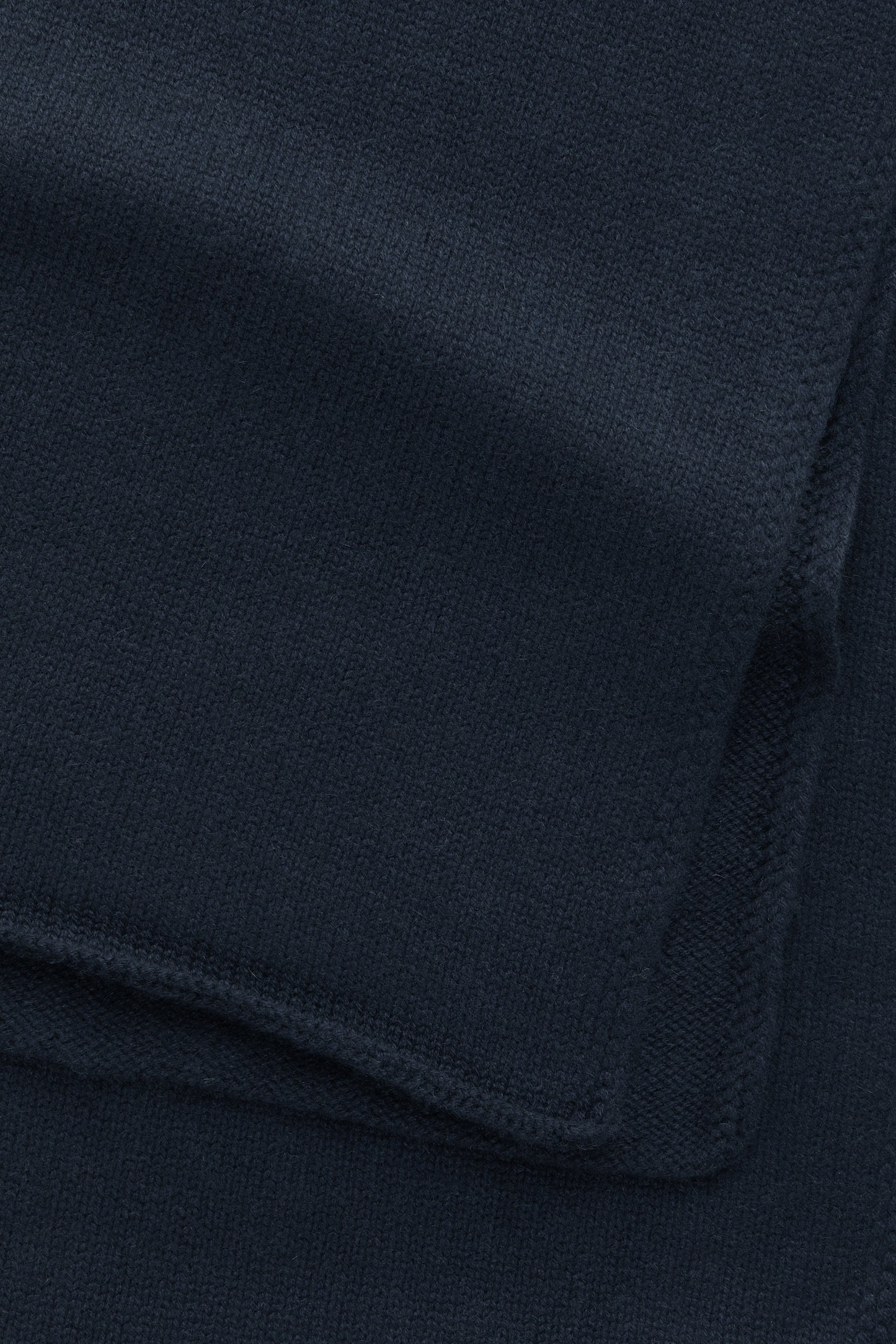 Knitted Maglia Rasata Cashmere Scarf Dark Navy