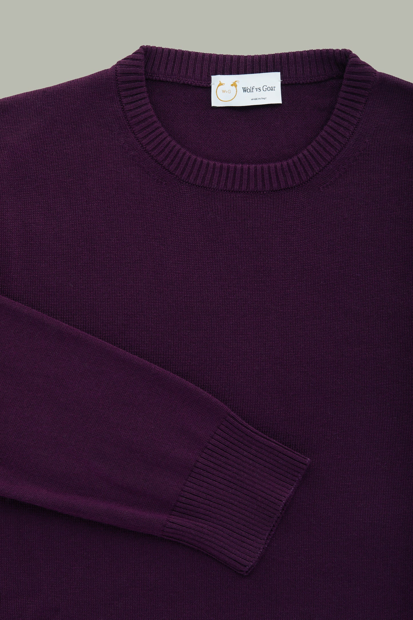 Long Sleeve Crew Neck Bamboo Cotton Cashmere Blend Knitted Sweater Purple