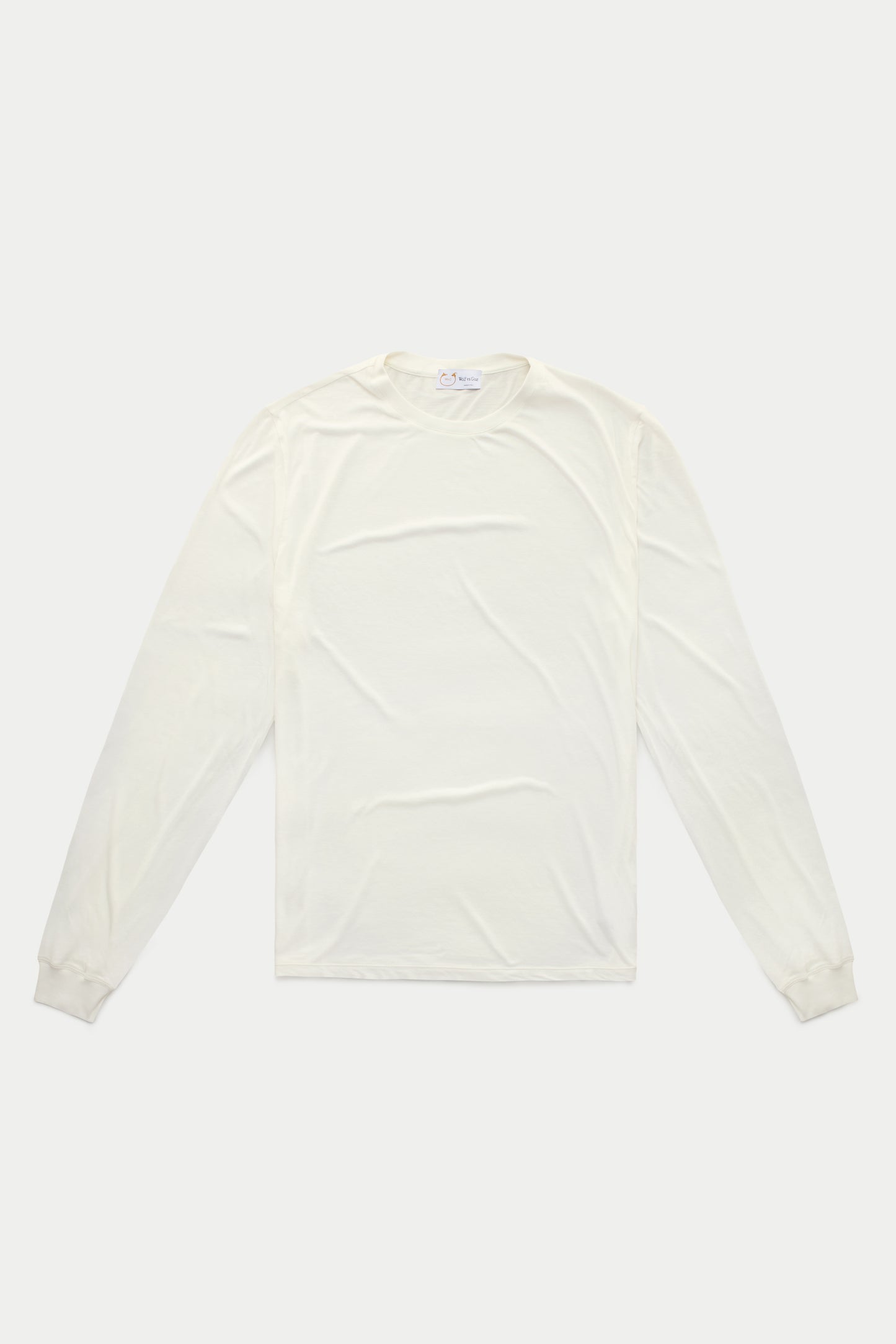 Bamboo Sorona Long Sleeve Crew Neck T-Shirt Milk Frost