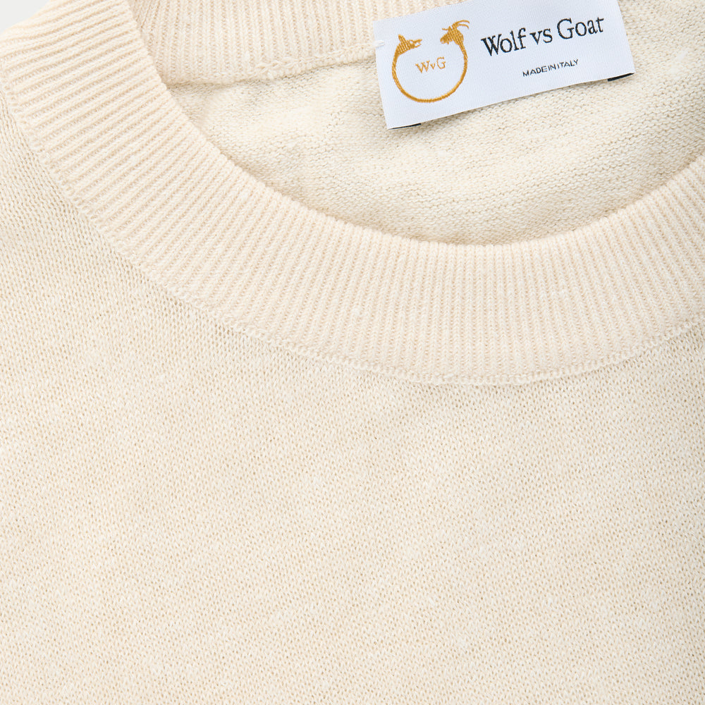 
                  
                    Short Sleeve Linen Cotton Knitted Crewneck Panna
                  
                