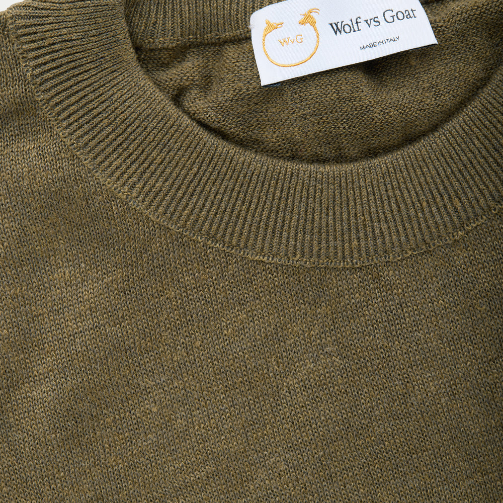 
                  
                    Short Sleeve Linen Cotton Knitted Crewneck Forest
                  
                