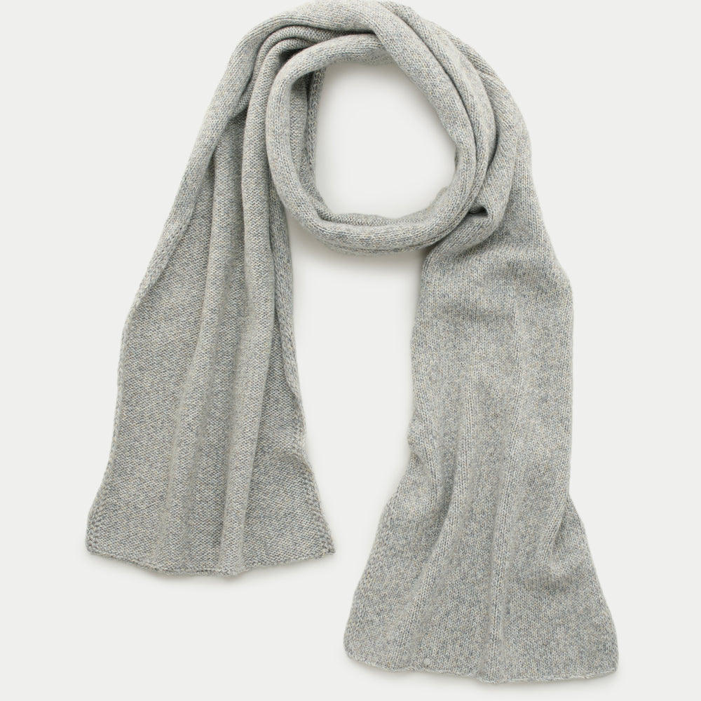 Knitted Maglia Rasata Baby Alpaca Scarf Grigio Antico
