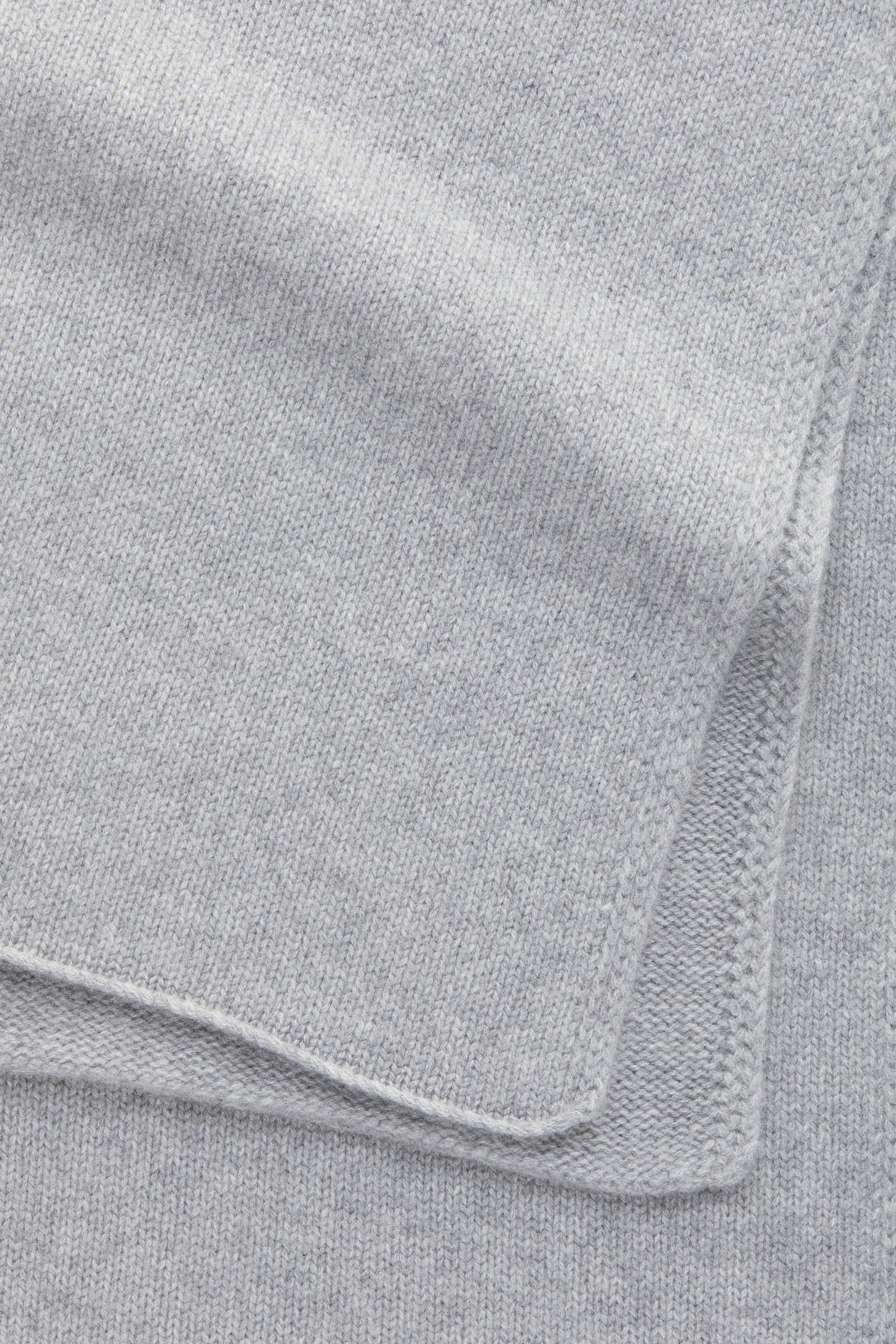 Knitted Maglia Rasata Cashmere Scarf Grigio Chiaro