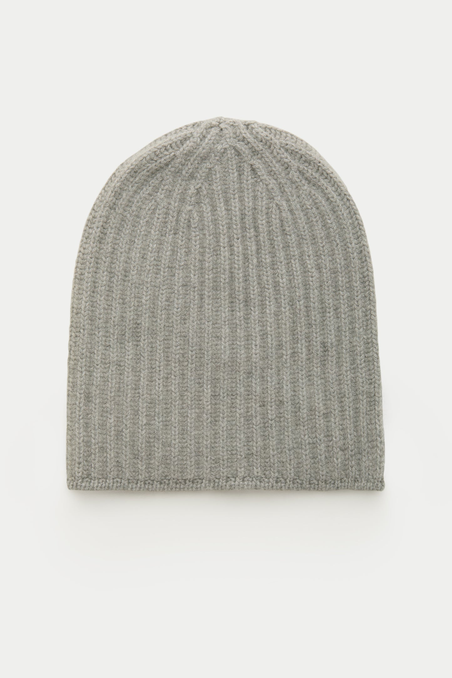 Wide Cuff Cashmere Beanie Grigio Chiaro