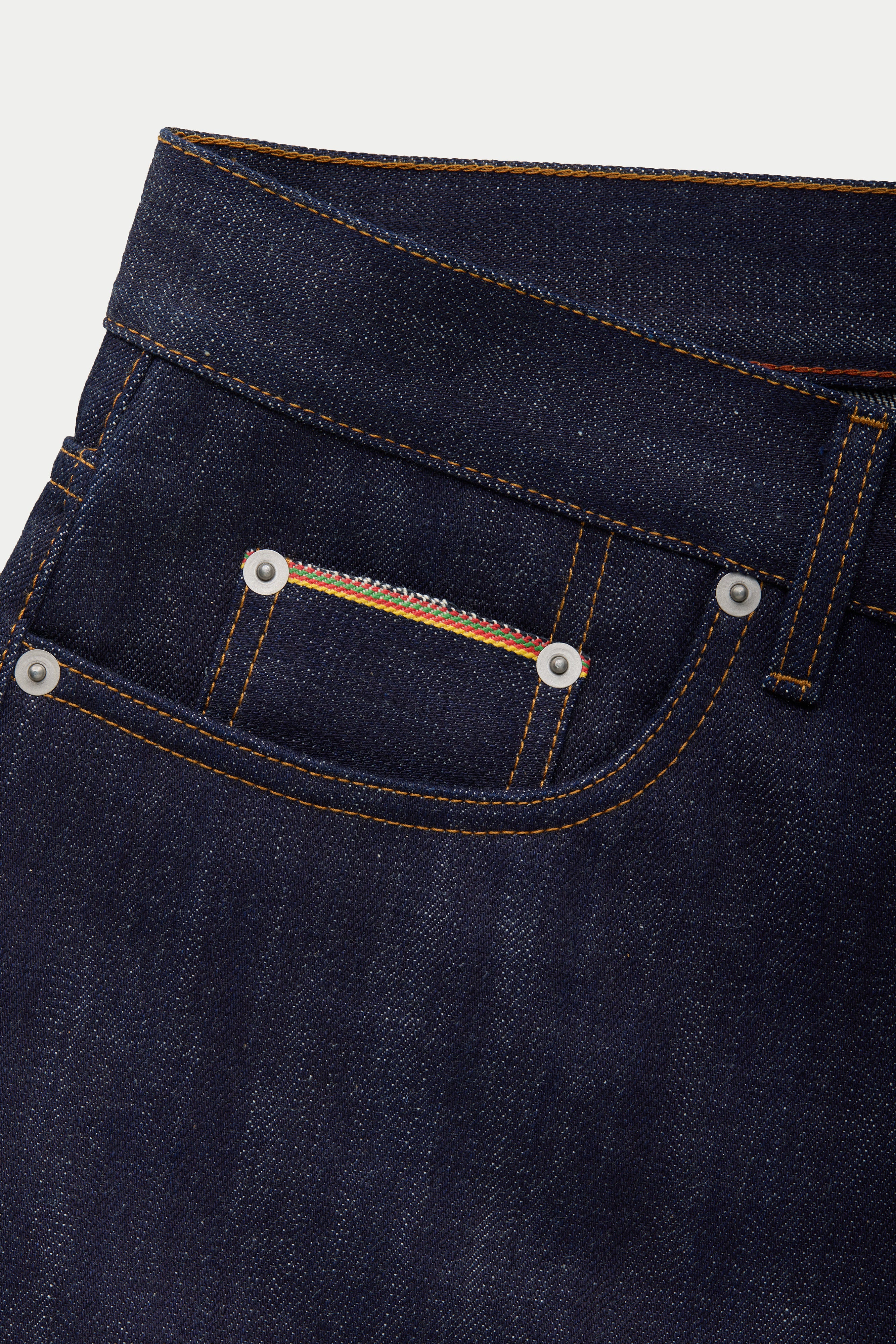 メンズ ColdAsia Embroidery Selvedge Raw Denim