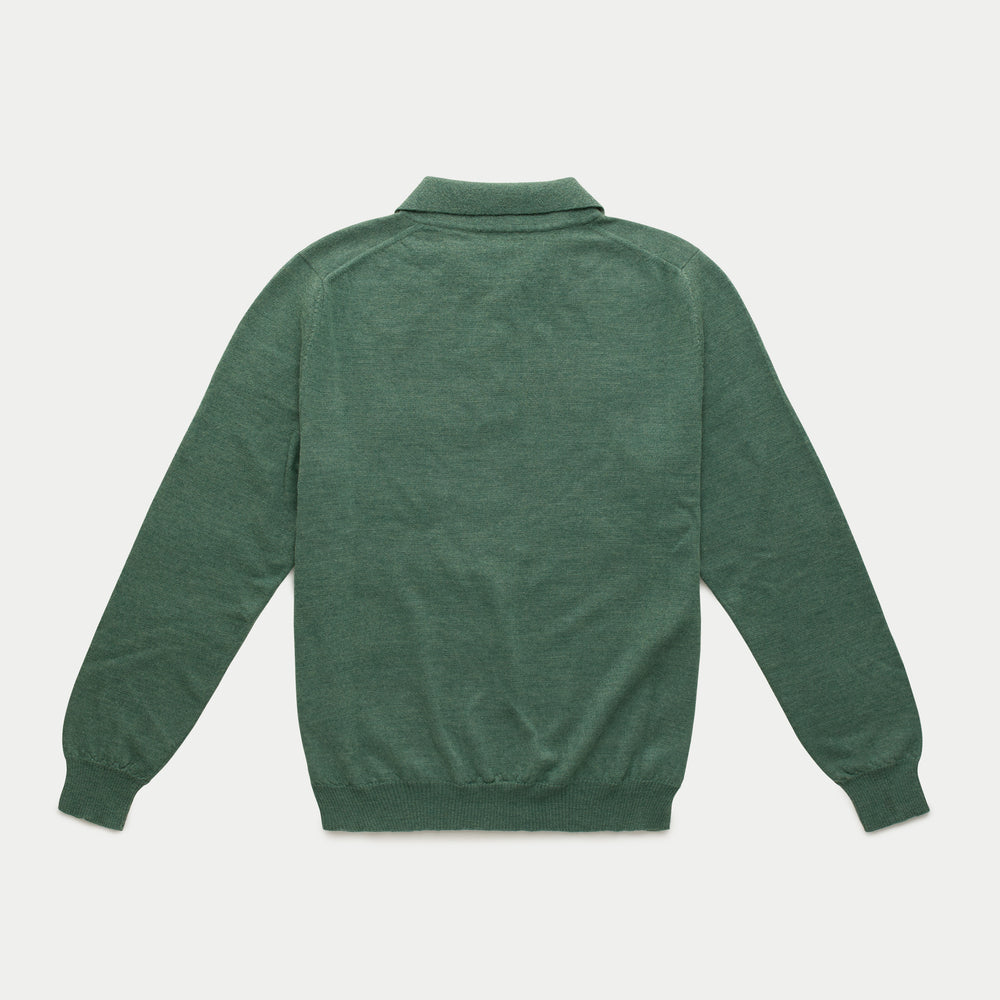 Wool Knitted Long Sleeve Polo Abete