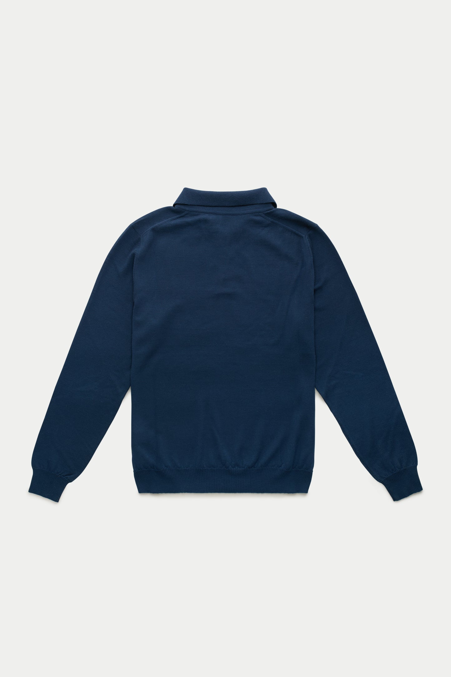 Wool Knitted Long Sleeve Polo Ardesia