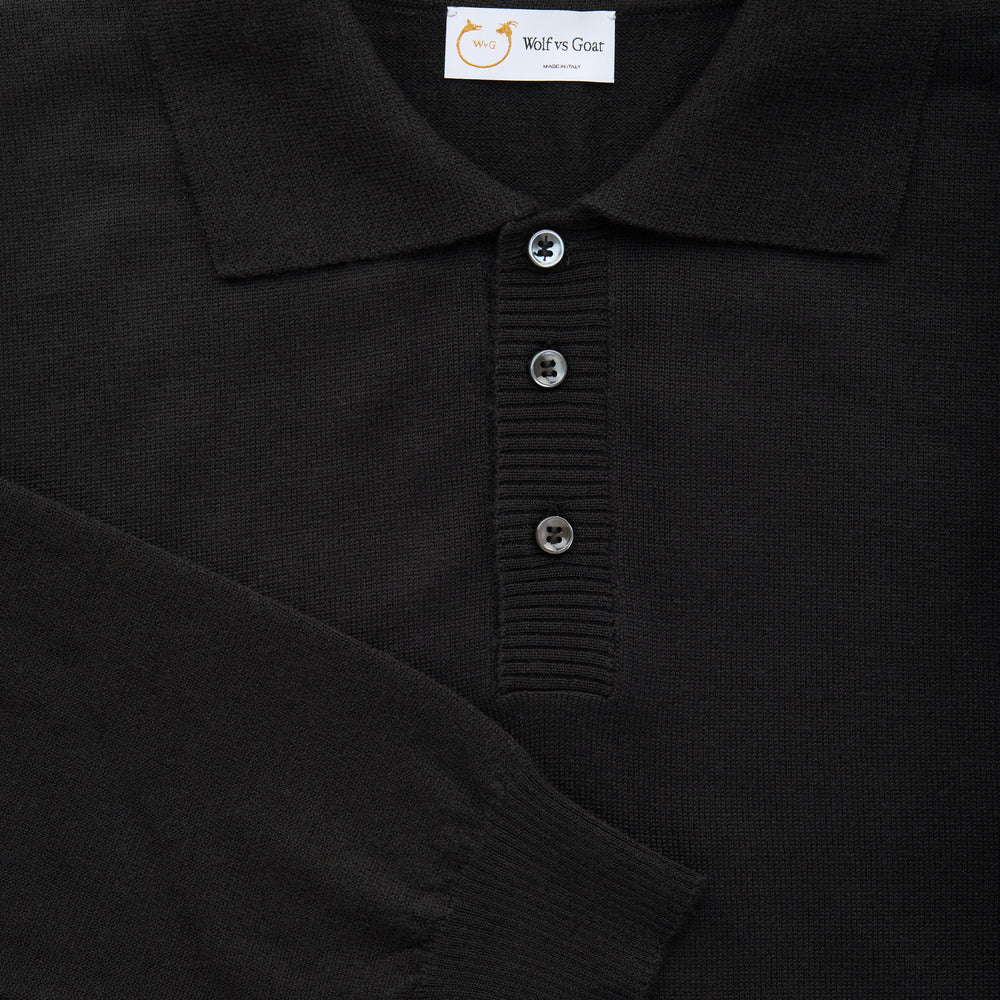
                  
                    Wool Knitted Long Sleeve Polo Black
                  
                