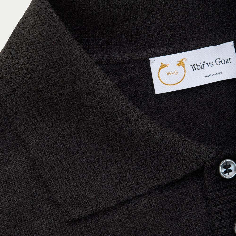 
                  
                    Wool Knitted Long Sleeve Polo Black
                  
                