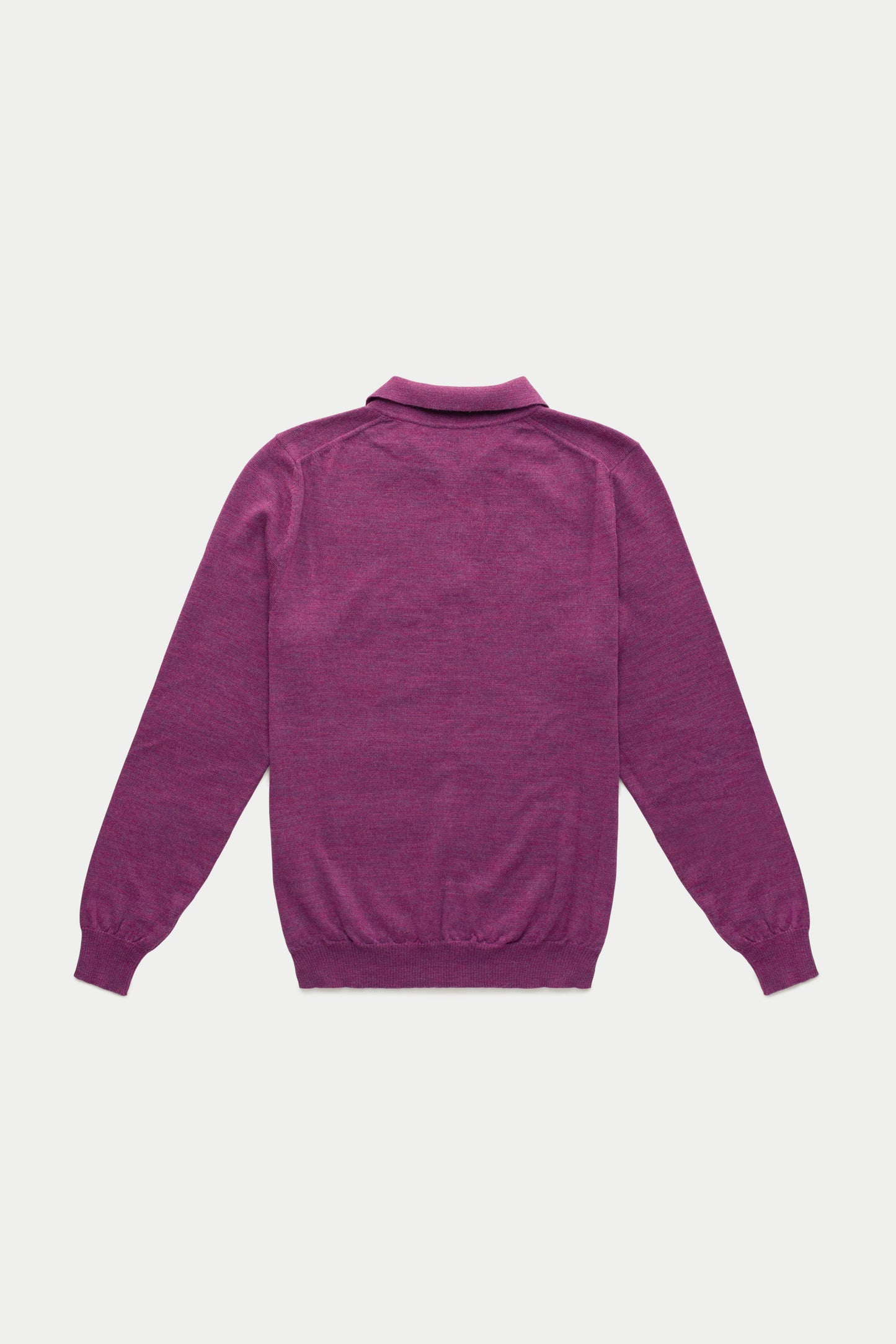 Wool Knitted Long Sleeve Polo Purple