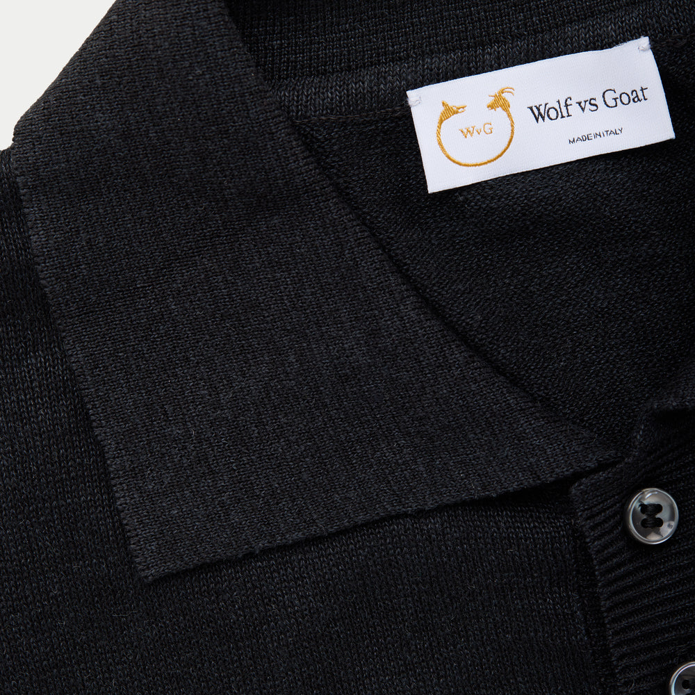 
                  
                    Short Sleeve Knitted Linen Cotton Polo Black
                  
                