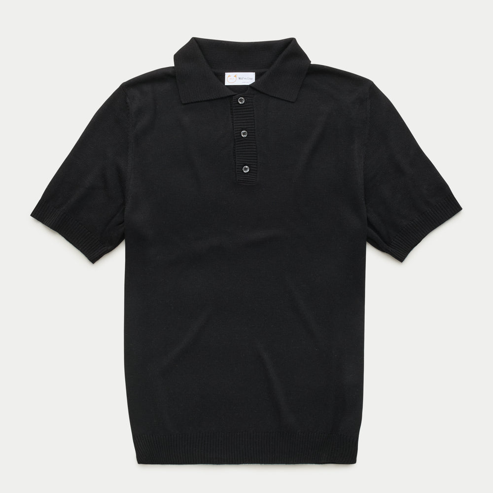 
                  
                    Bamboo Cashmere Knitted Short Sleeve Polo Black
                  
                