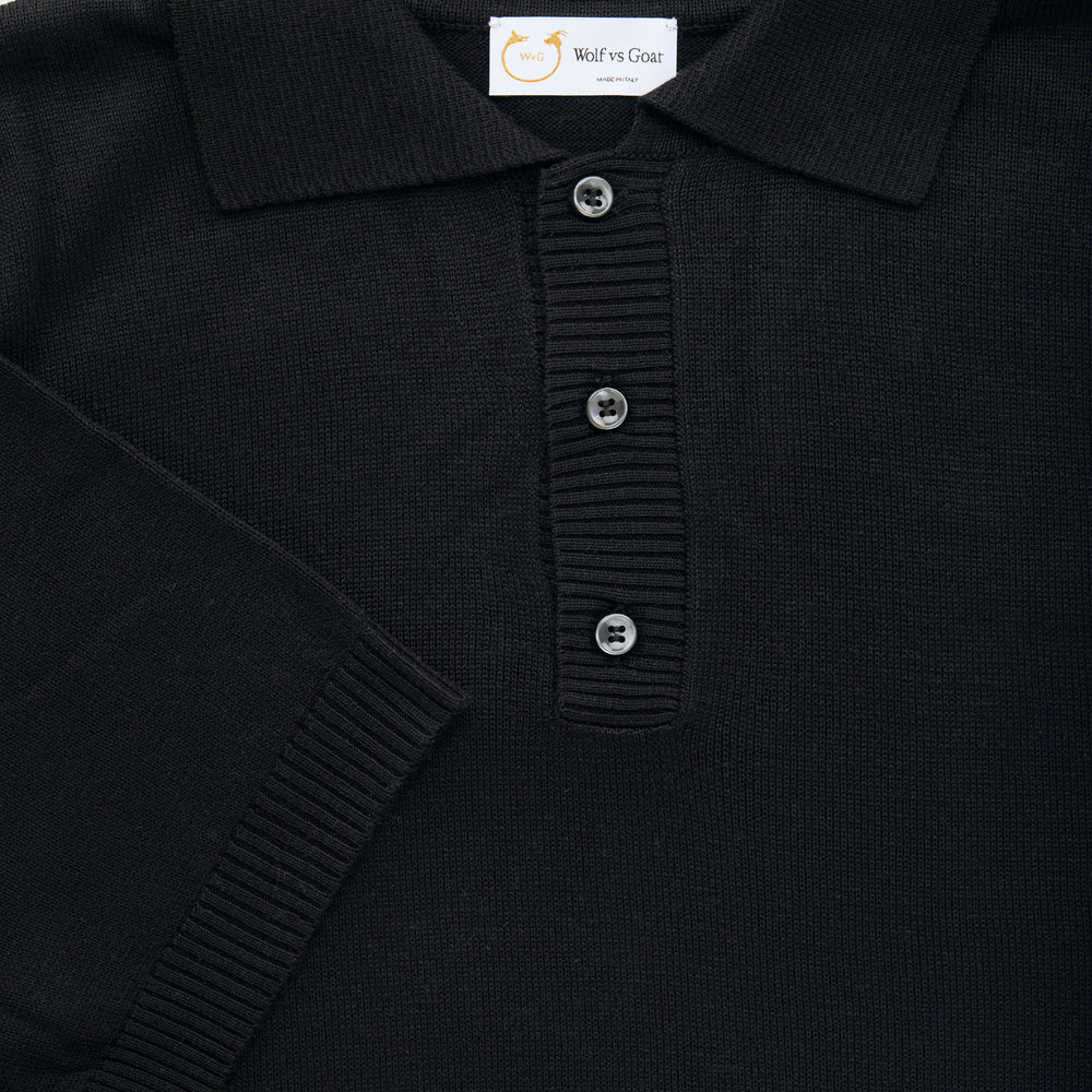 
                  
                    Bamboo Cashmere Knitted Short Sleeve Polo Black
                  
                