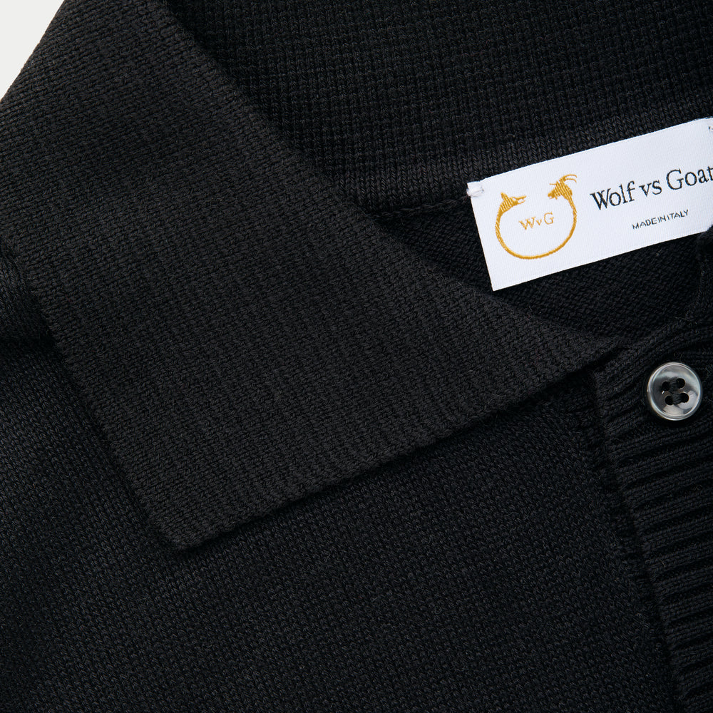 
                  
                    Bamboo Cashmere Knitted Short Sleeve Polo Black
                  
                