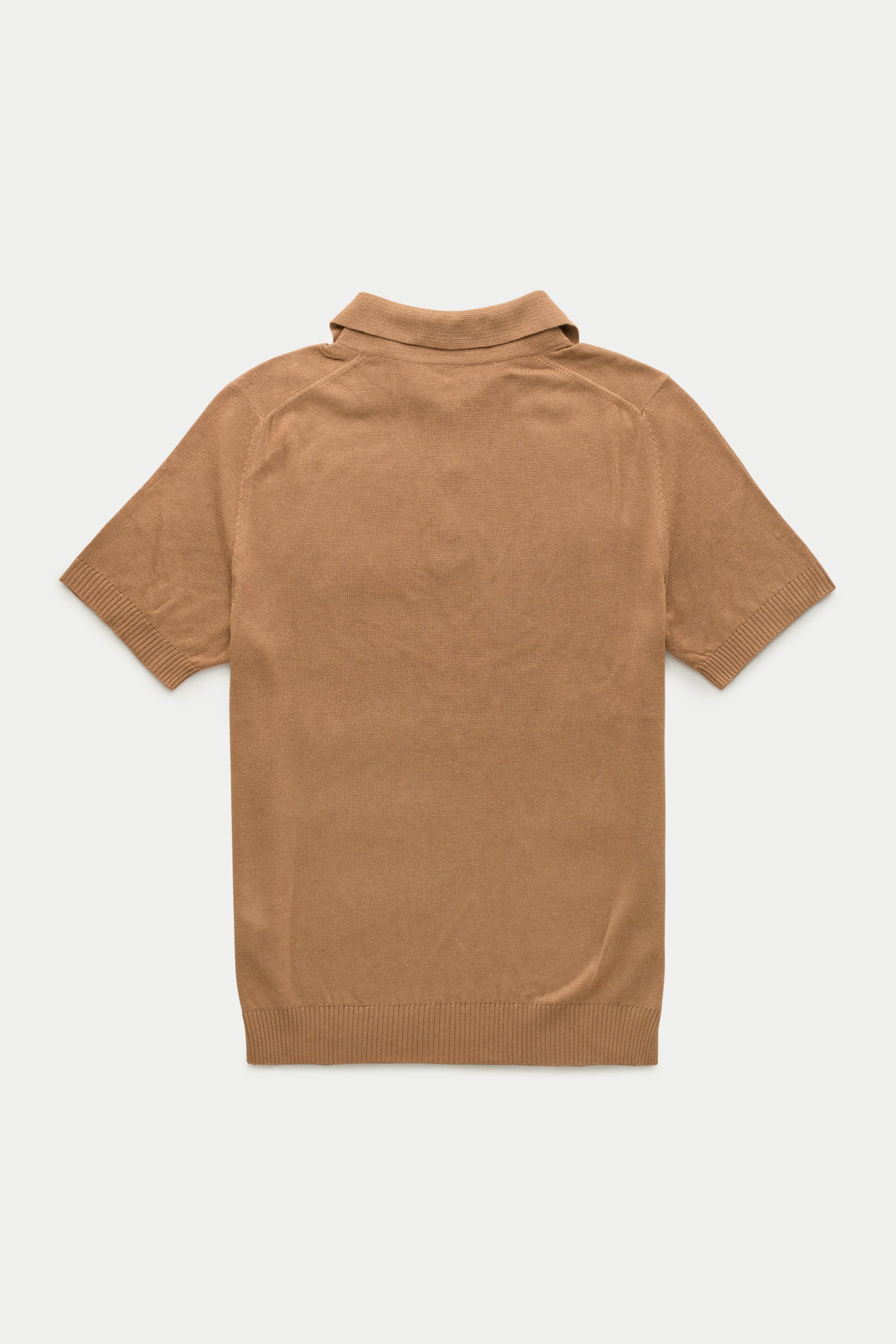 Bamboo Cashmere Knitted Short Sleeve Polo Camel