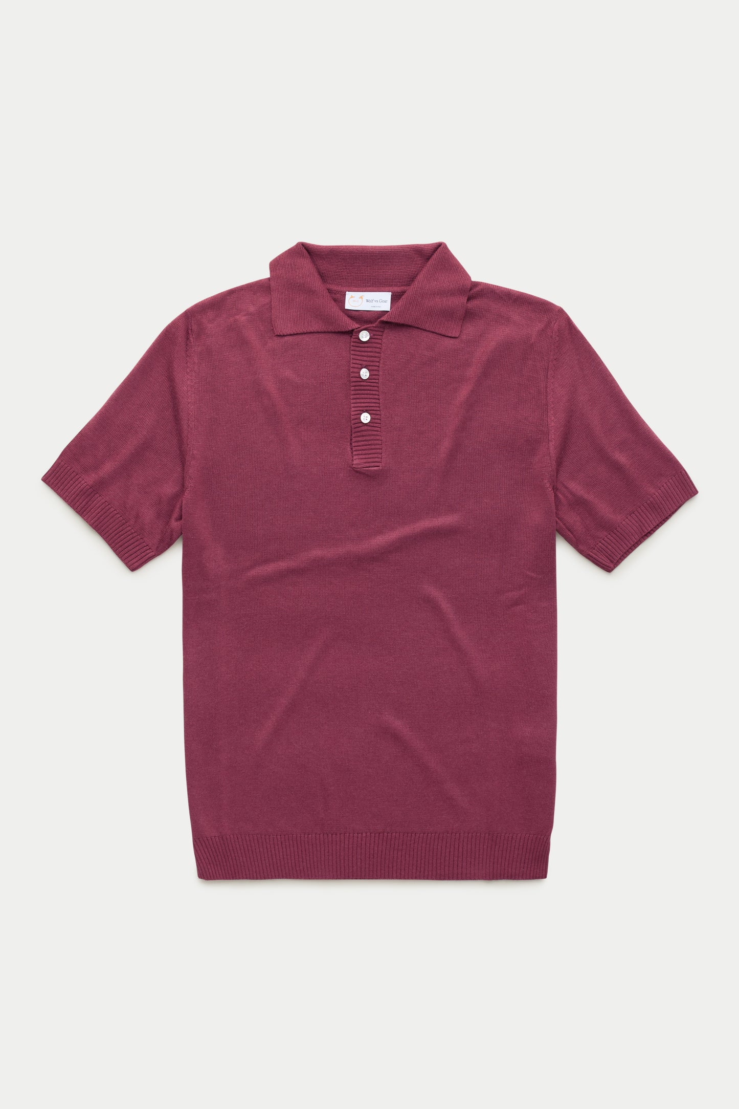 Bamboo Cashmere Knitted Short Sleeve Polo Plum