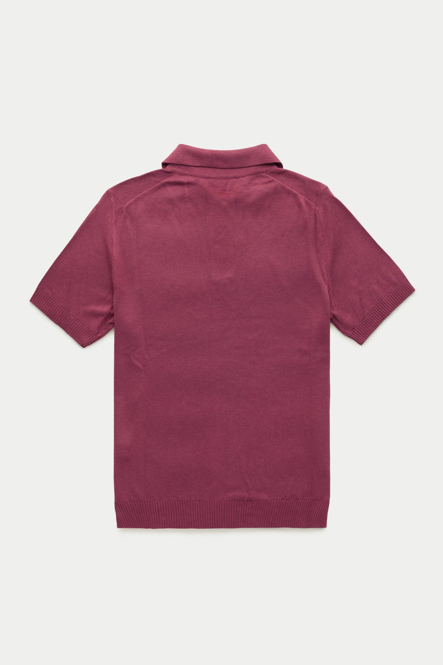 Bamboo Cashmere Knitted Short Sleeve Polo Plum