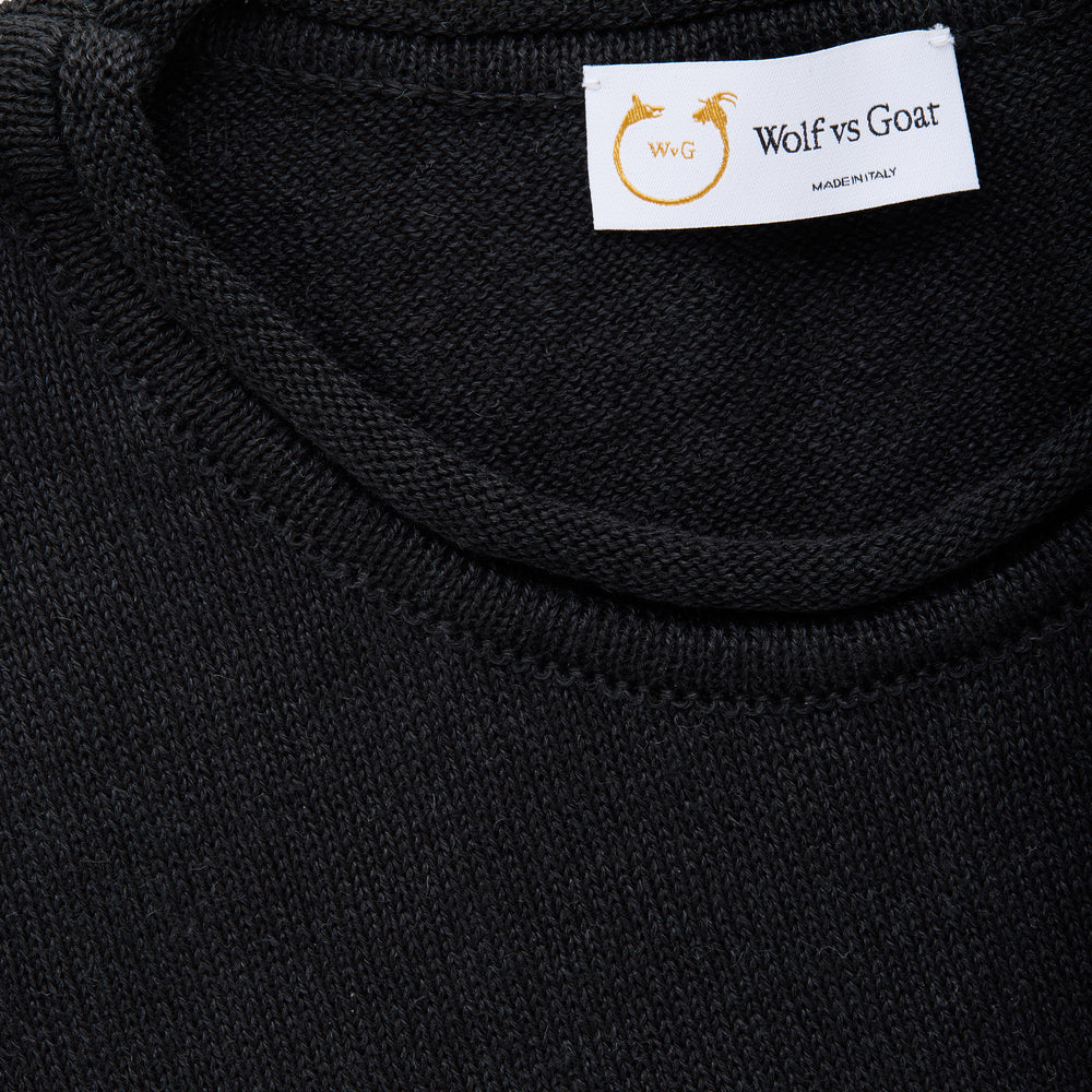 
                  
                    Long Sleeve Knitted Linen Cotton Roll Neck Black
                  
                