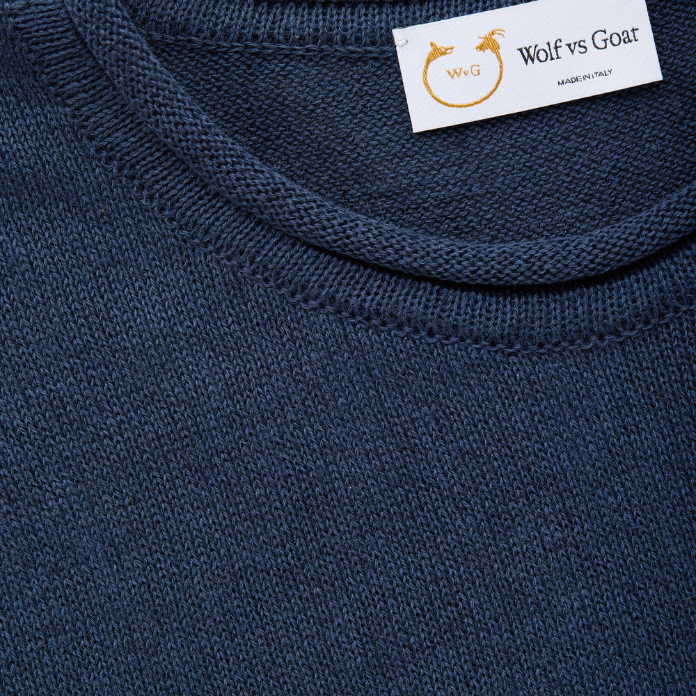 
                  
                    Long Sleeve Knitted Linen Cotton Roll Neck Navy
                  
                