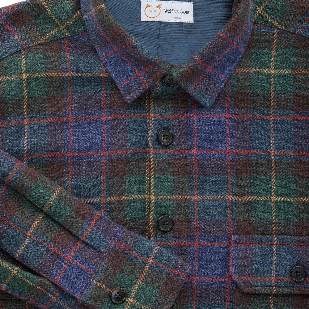 
                  
                    Cotton Shirt Jacket Green and Blue Plaid
                  
                