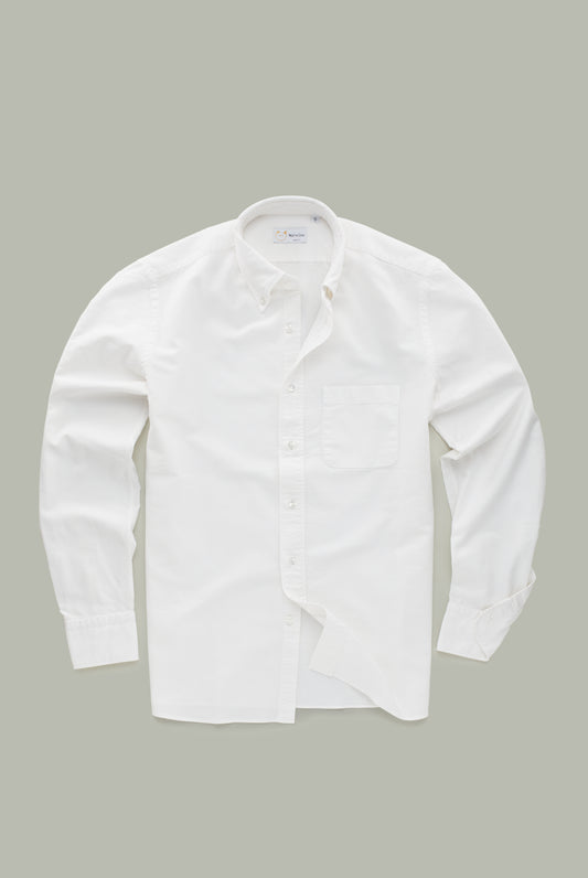 Garment Dyed Oxford White Onyx Long Sleeve Regular Fit After-Dinner