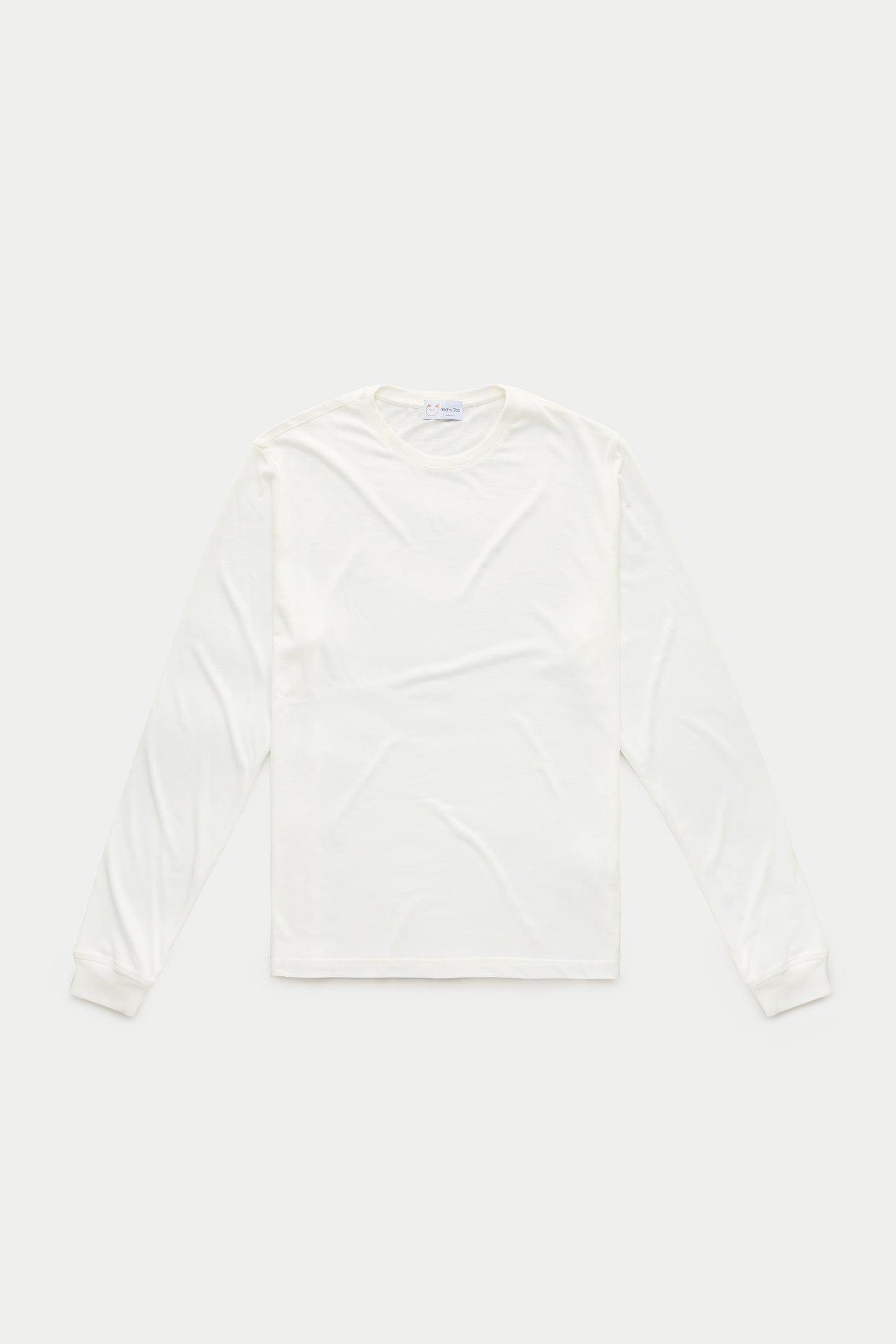 Heavyweight Long Sleeve Bamboo Sorona Jersey Crewneck Cloud Dancer