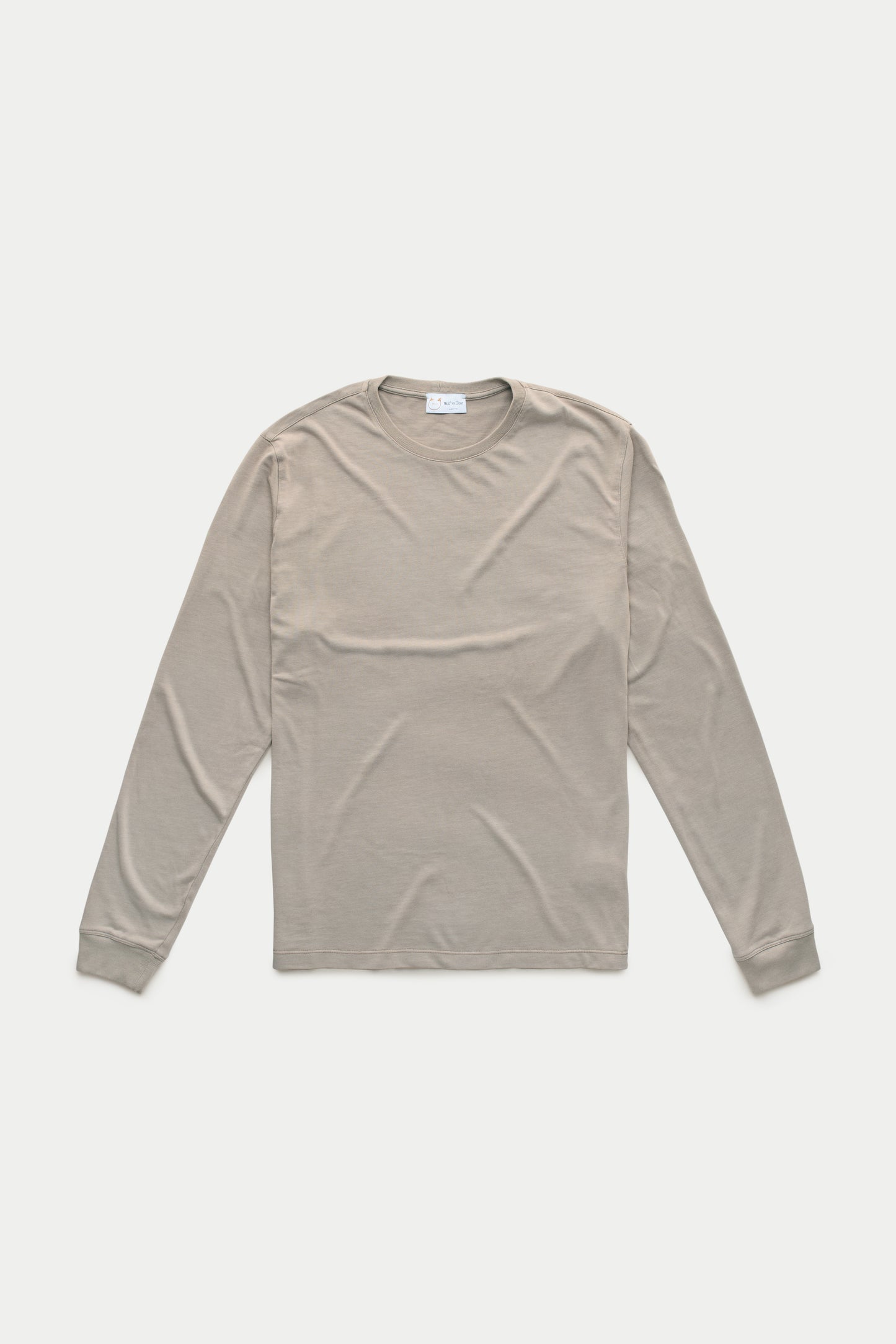 Heavyweight Long Sleeve Bamboo Sorona Jersey Crewneck Silver Mink