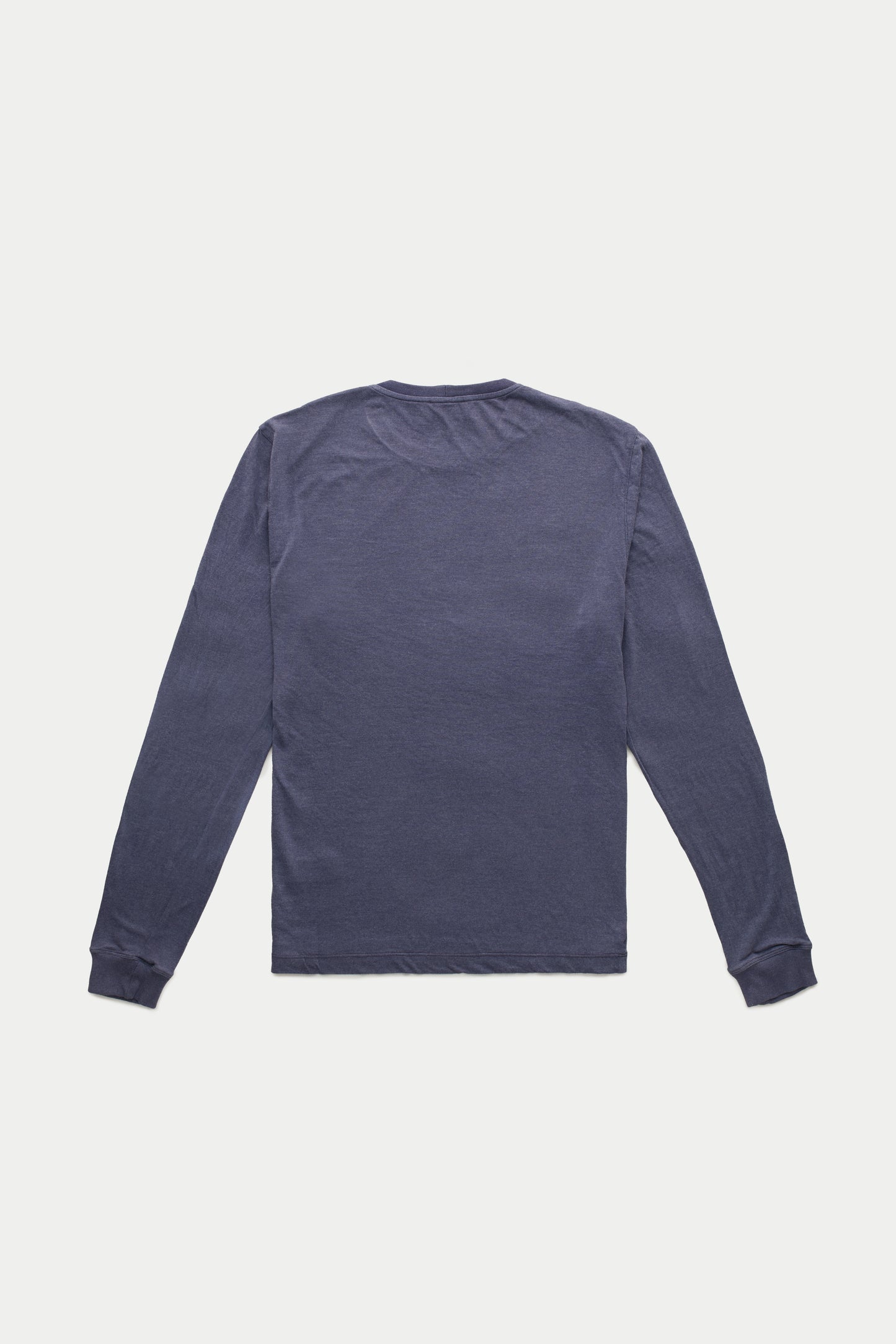 Light Weight Bamboo Sorona Long Sleeve Crew Neck T-Shirt Baritone Blue