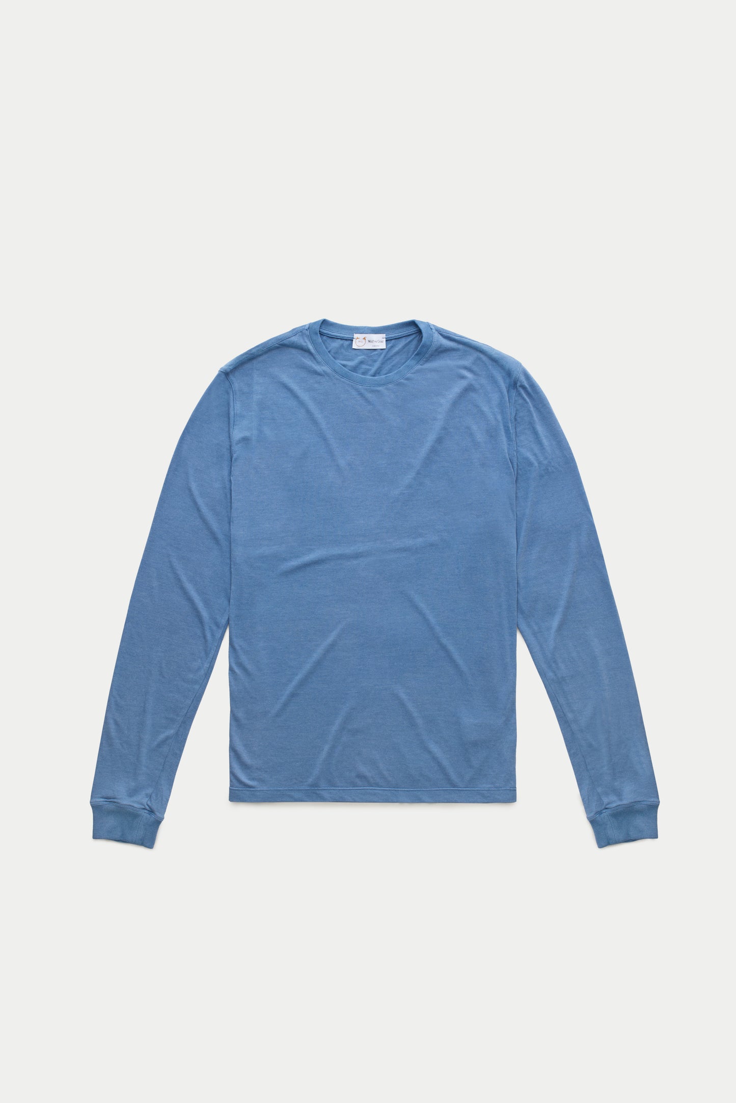Light Weight Bamboo Sorona Long Sleeve Crew Neck T-Shirt Moonlight Blue