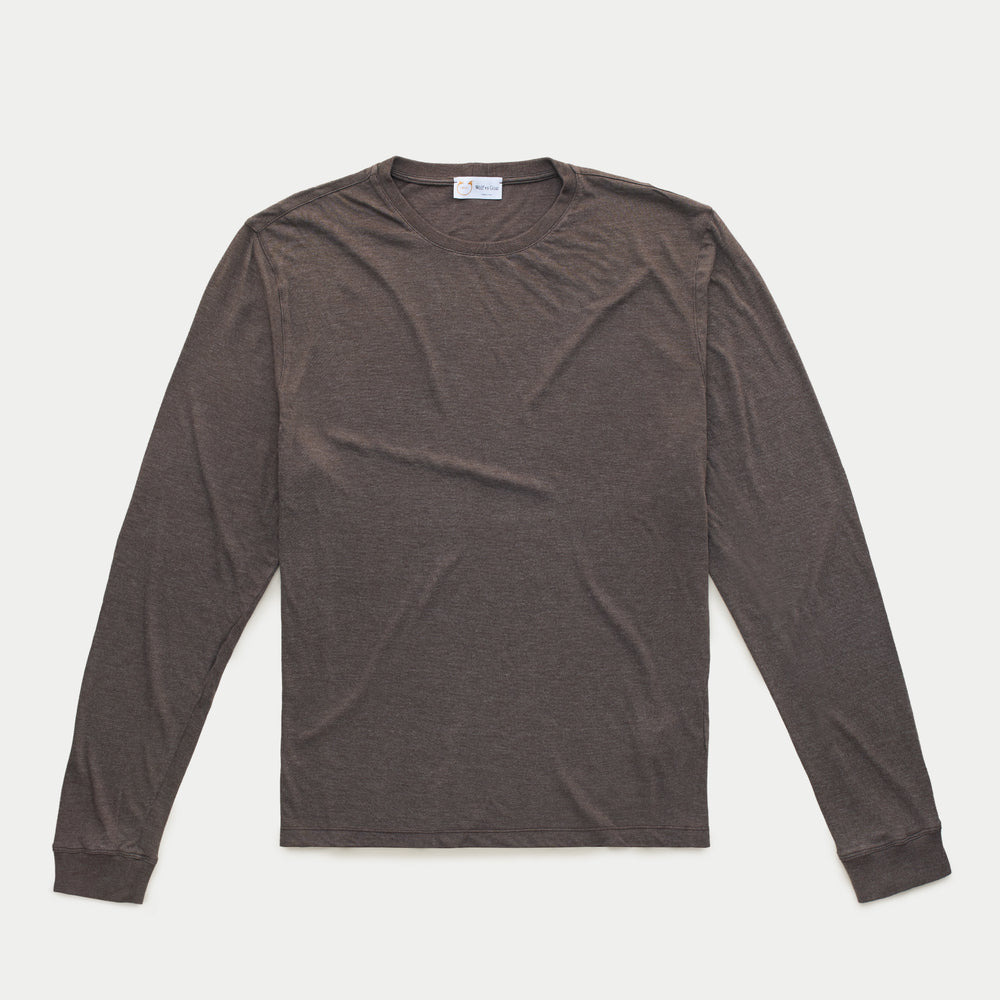 Bamboo Sorona Long Sleeve Crew Neck T-Shirt Ganache