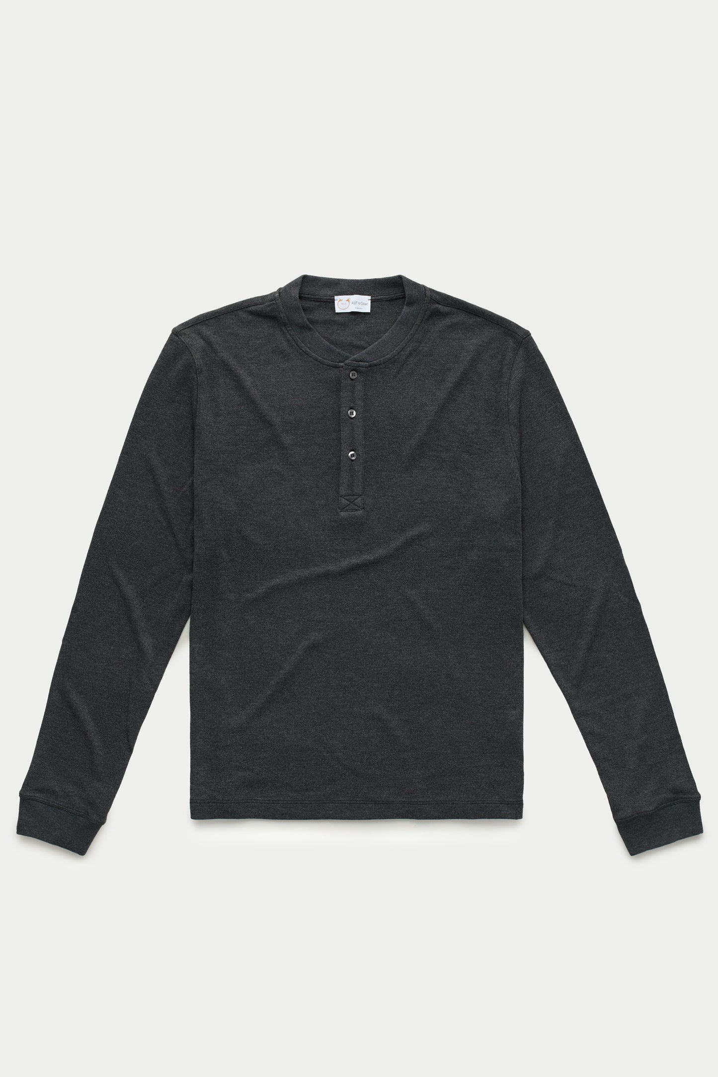 Henley Long Sleeve Bamboo Sorona Interlock Black