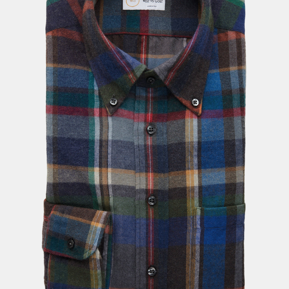 Wool Cotton Regular Button Down Shirt Woolshire