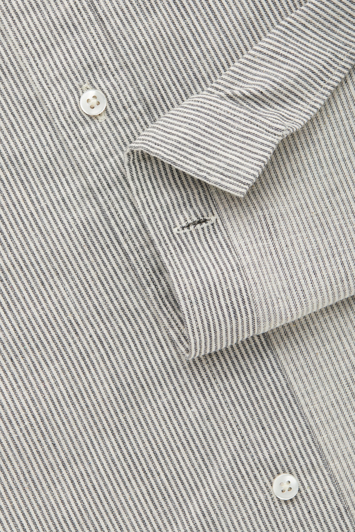 Hickory Striped Cotton Button Up Shirt Regular Fit