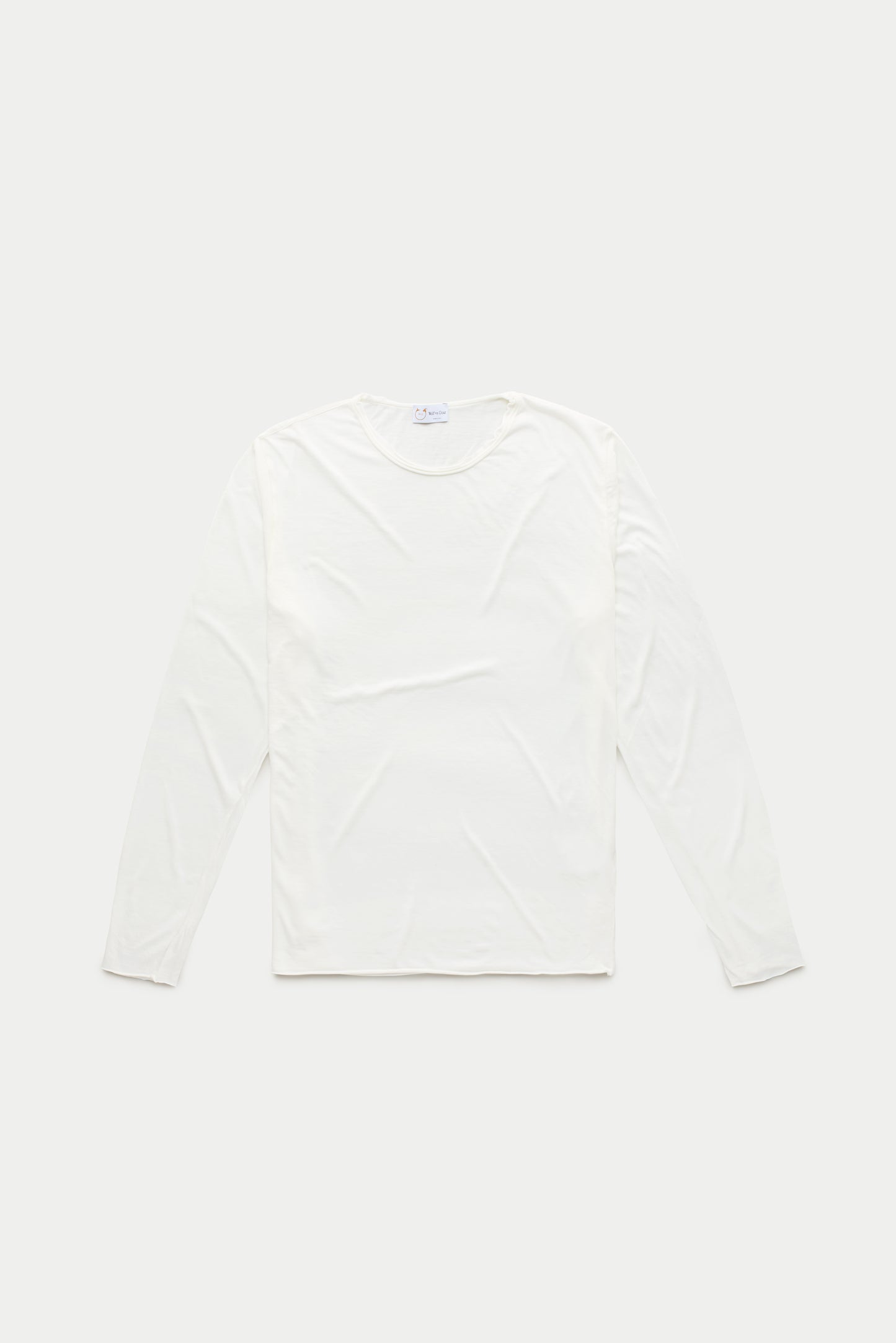Light Weight Bamboo Sorona Long Sleeve Roll Neck T-Shirt Cloud Dancer