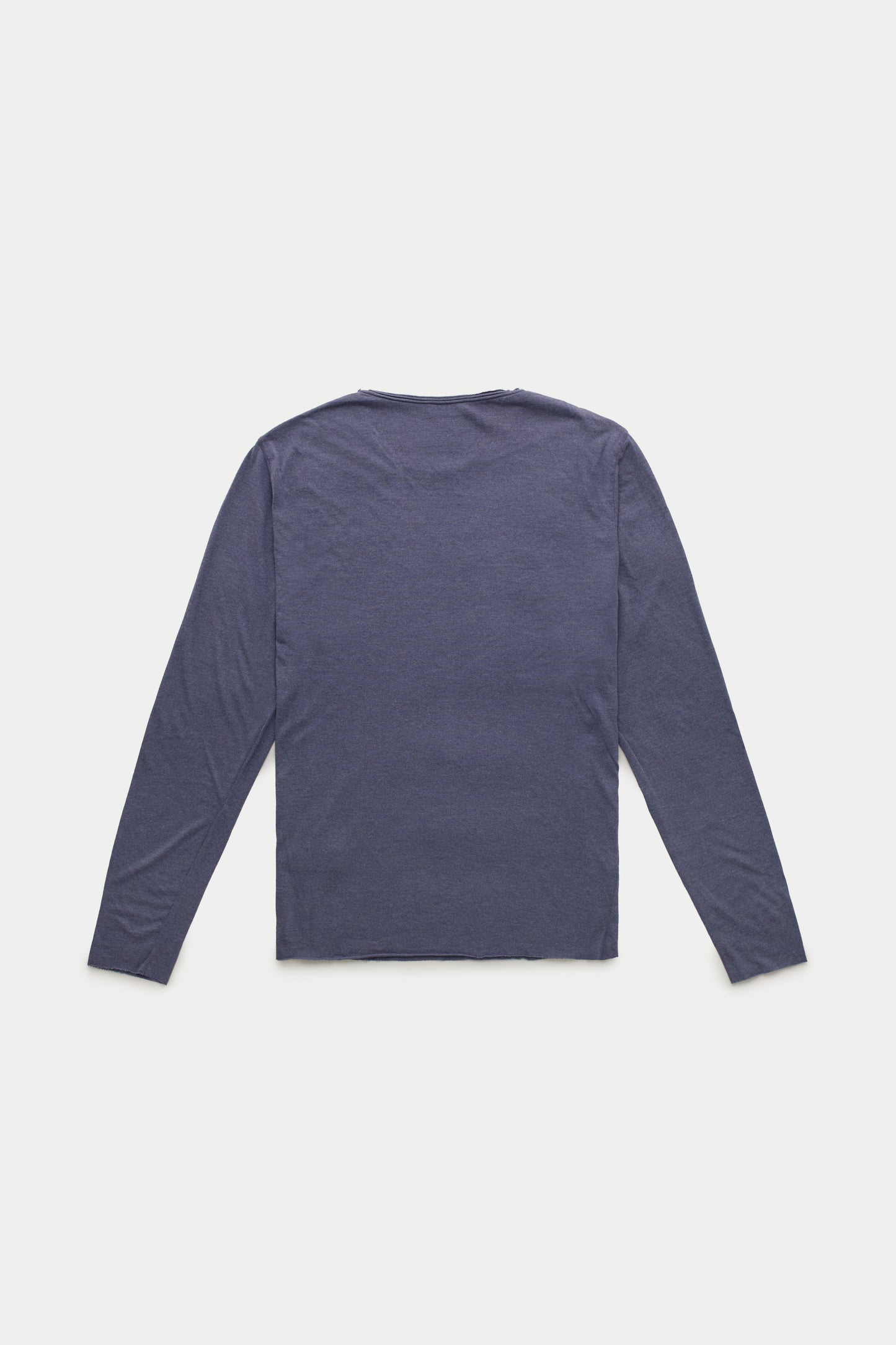 Light Weight Bamboo Sorona Long Sleeve Roll Neck T-Shirt Baritone Blue